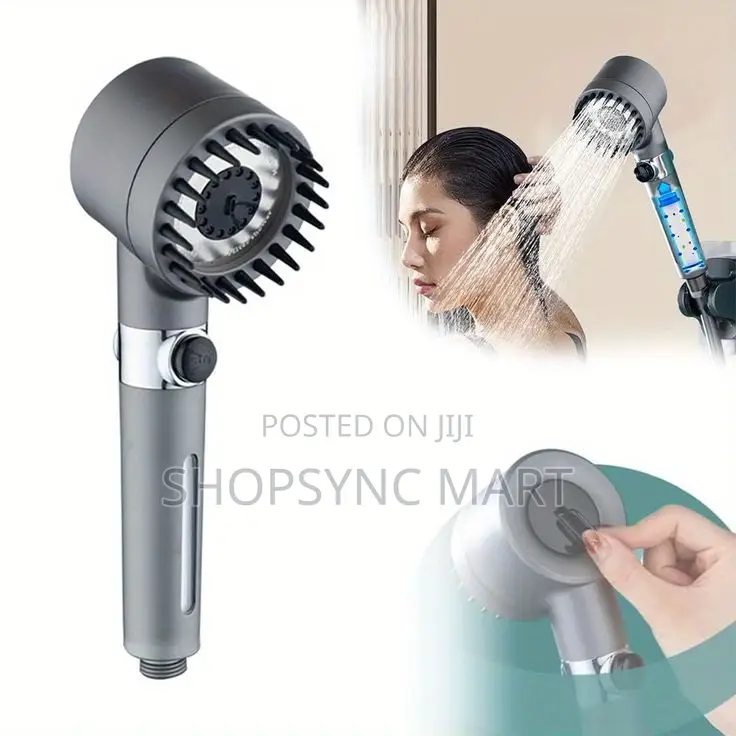 Handheld Shower Head With Filter, Hose Water Stop Button