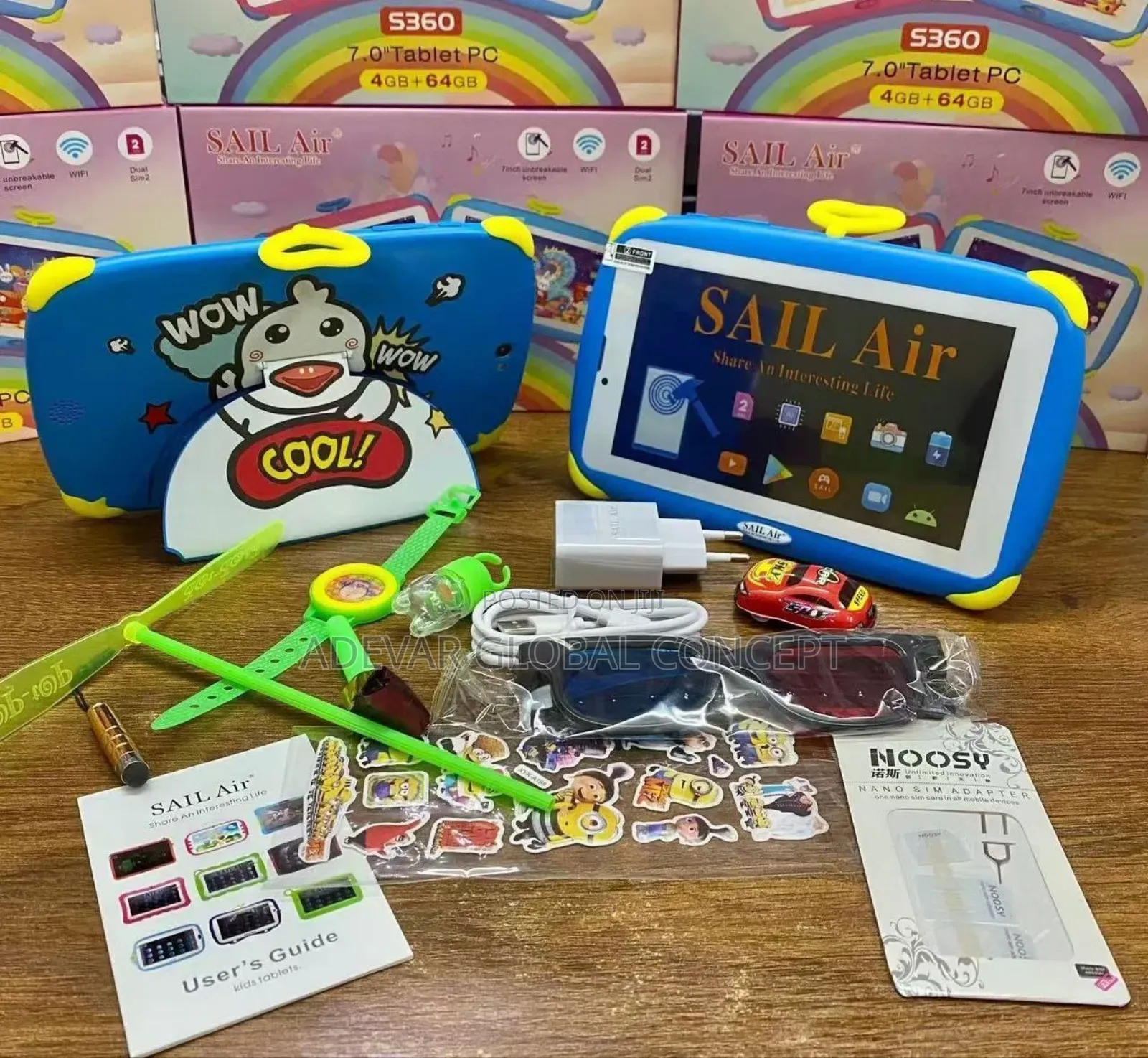 7 Inches Sailair S360 Kids Tablet
2 Sim + Wifi
4gb + 64gb