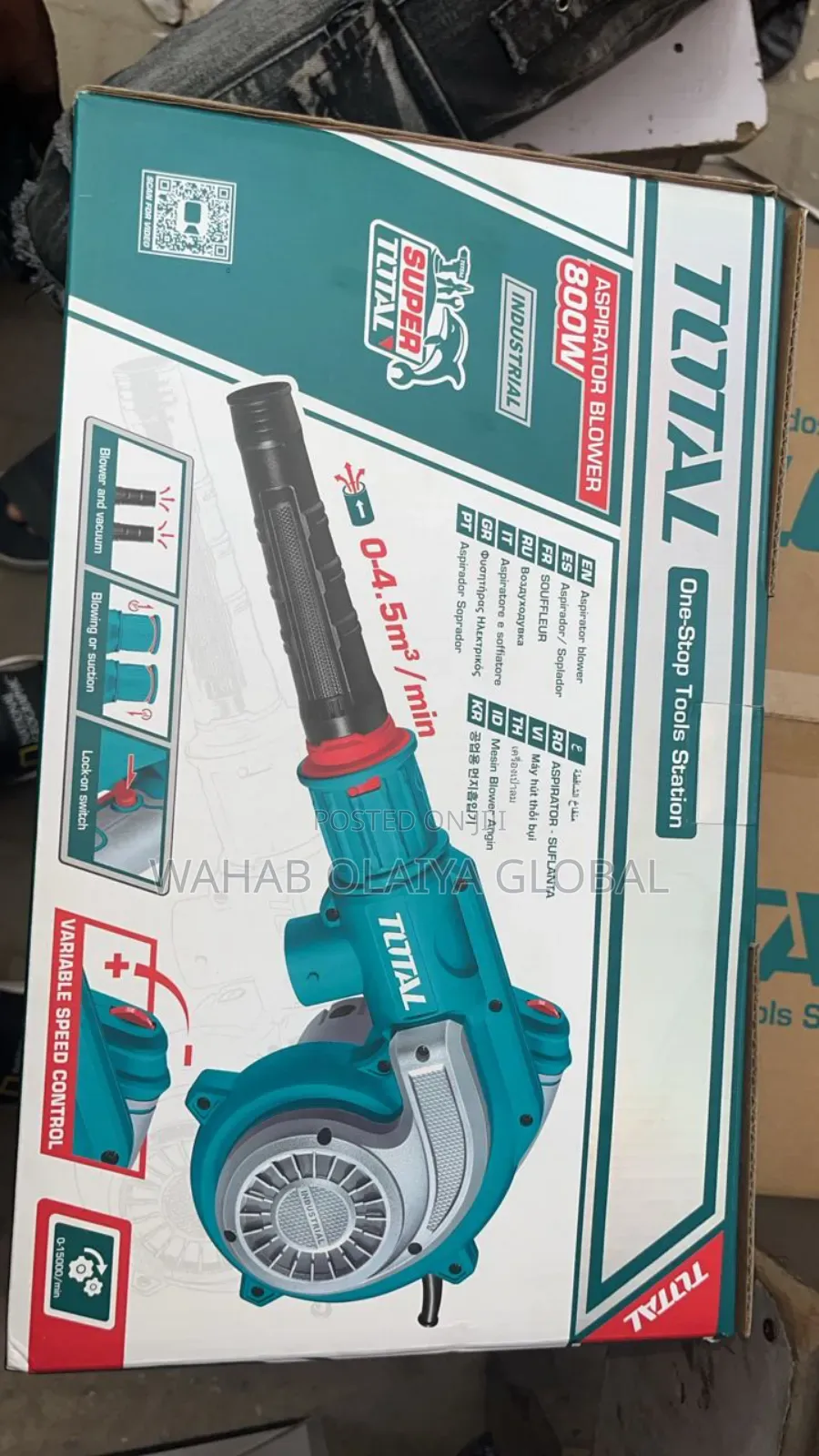 Total 800w 2-in-1 Electric Aspirator Blower Vacuum