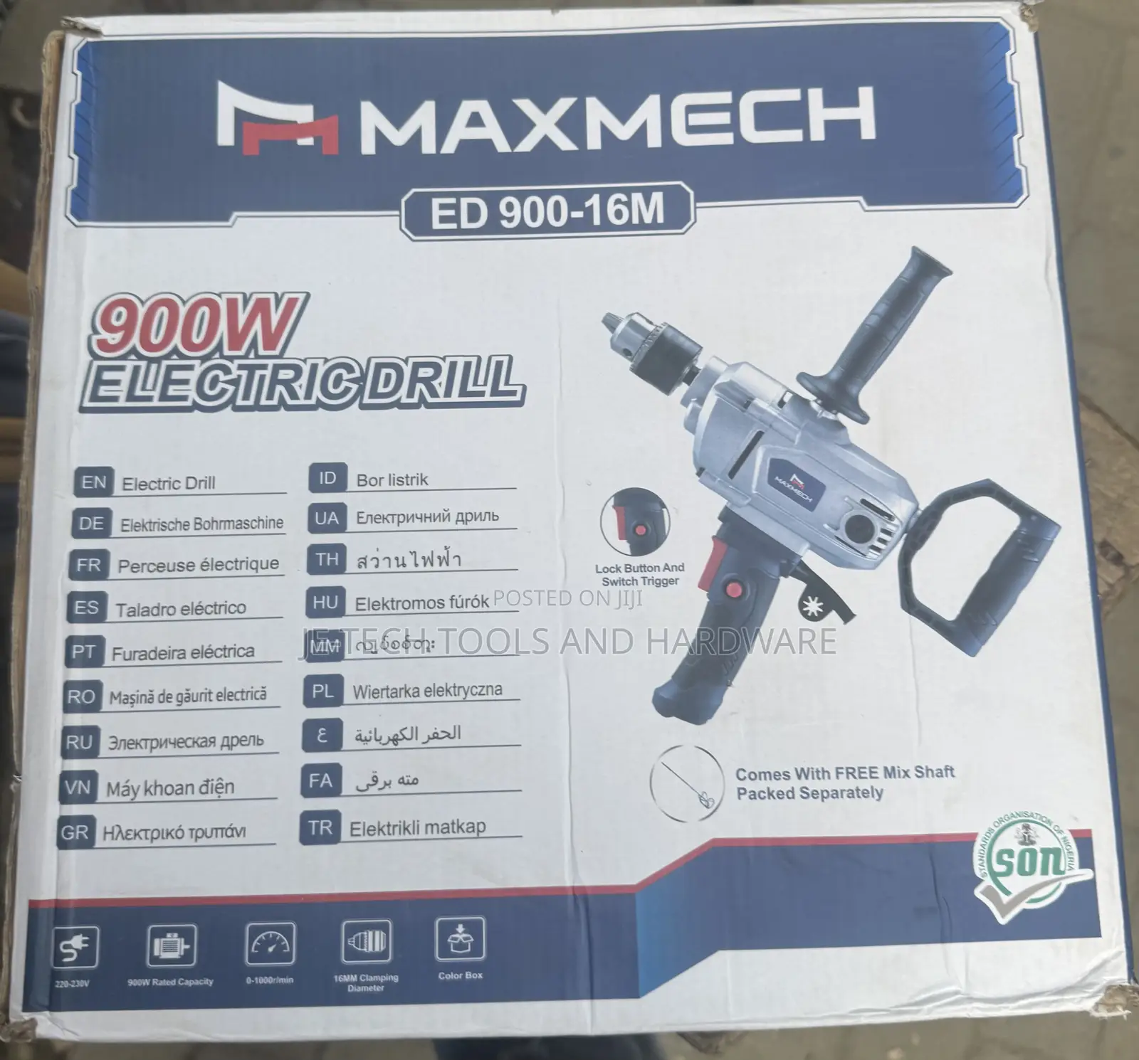 Maxmech Ed 900-16m Electric Drill With Stirring Rod