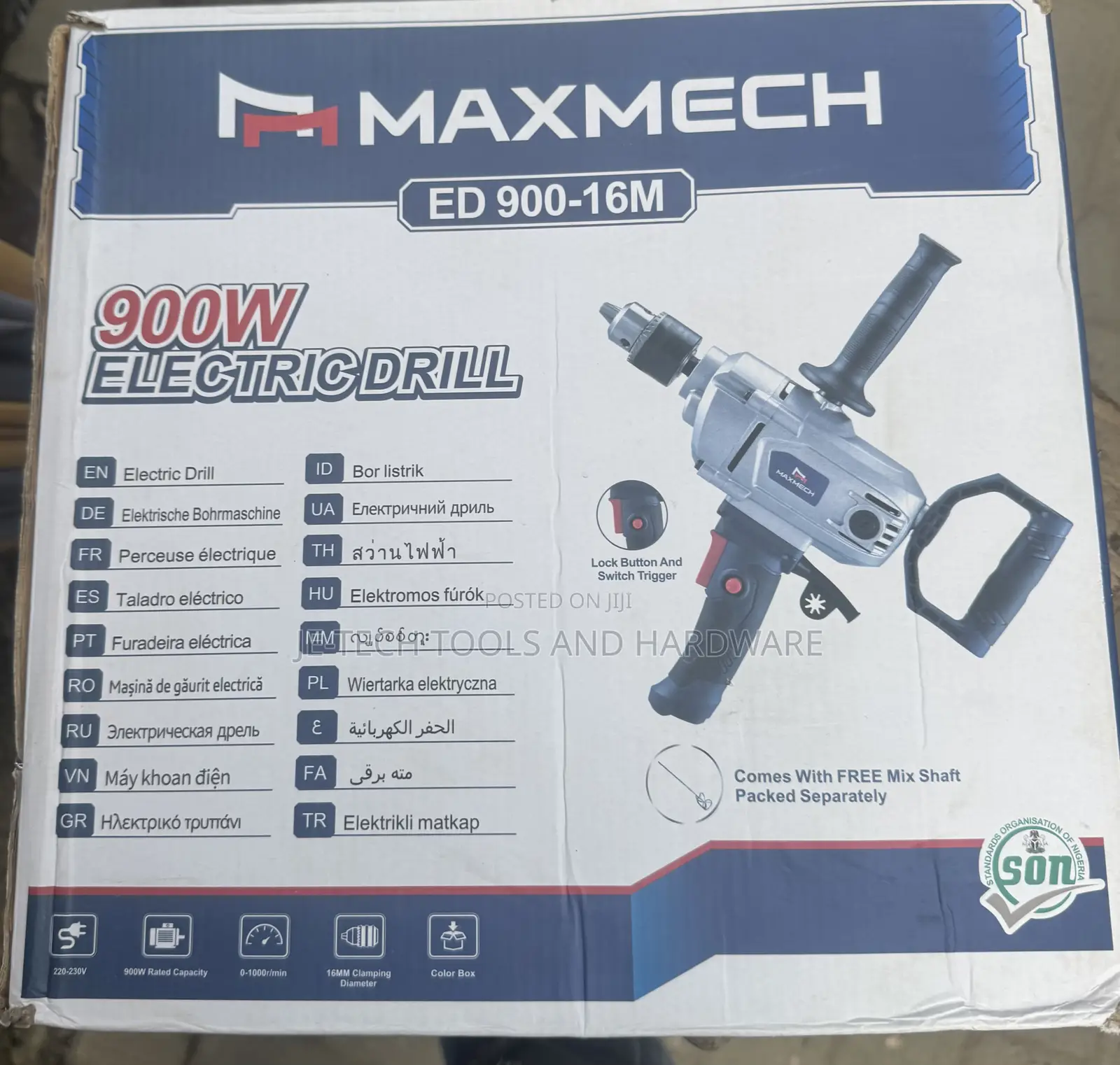 Maxmech Ed 900-16m Electric Drill With Stirring Rod