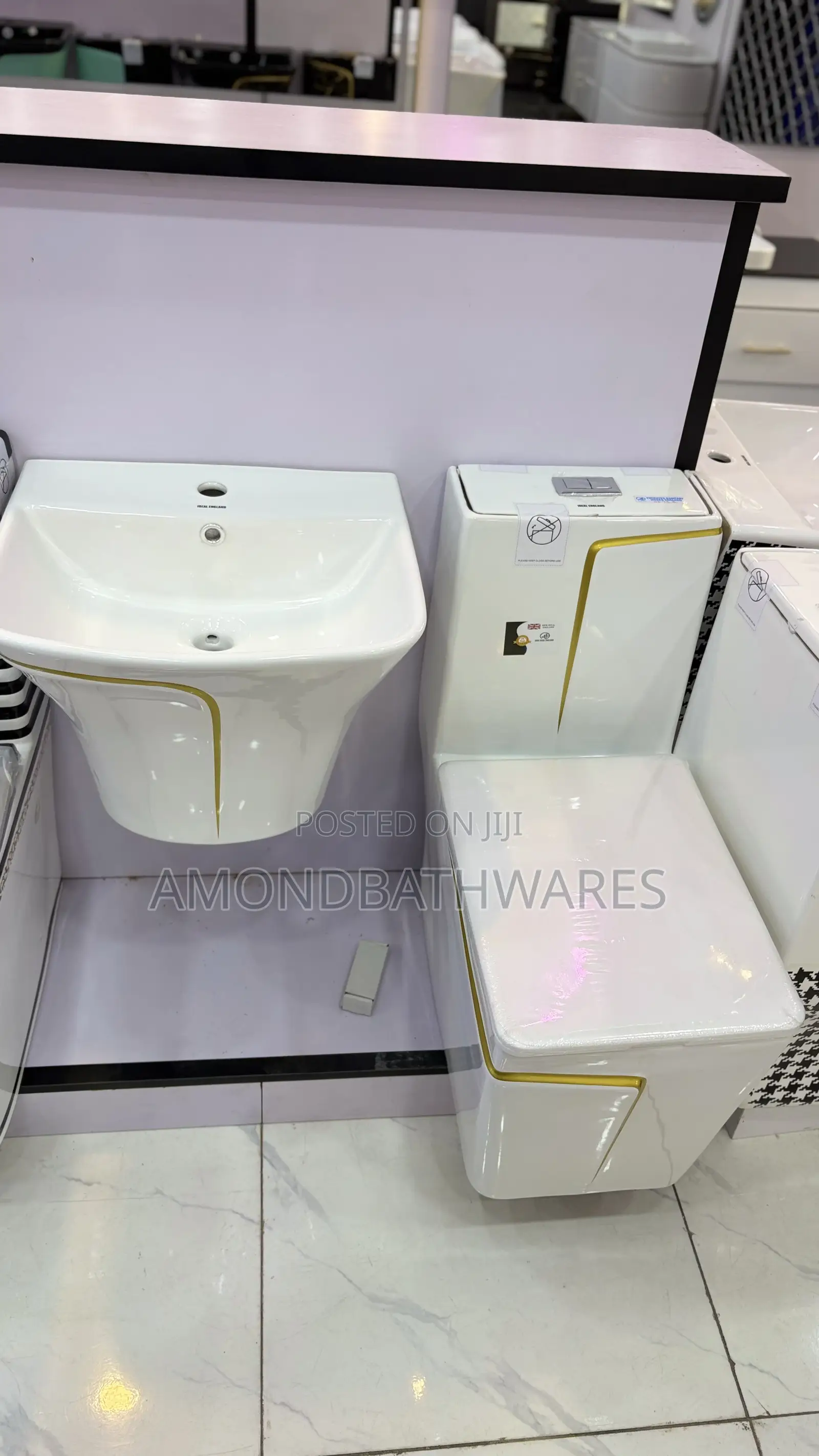 White and Gold Water Cistern
