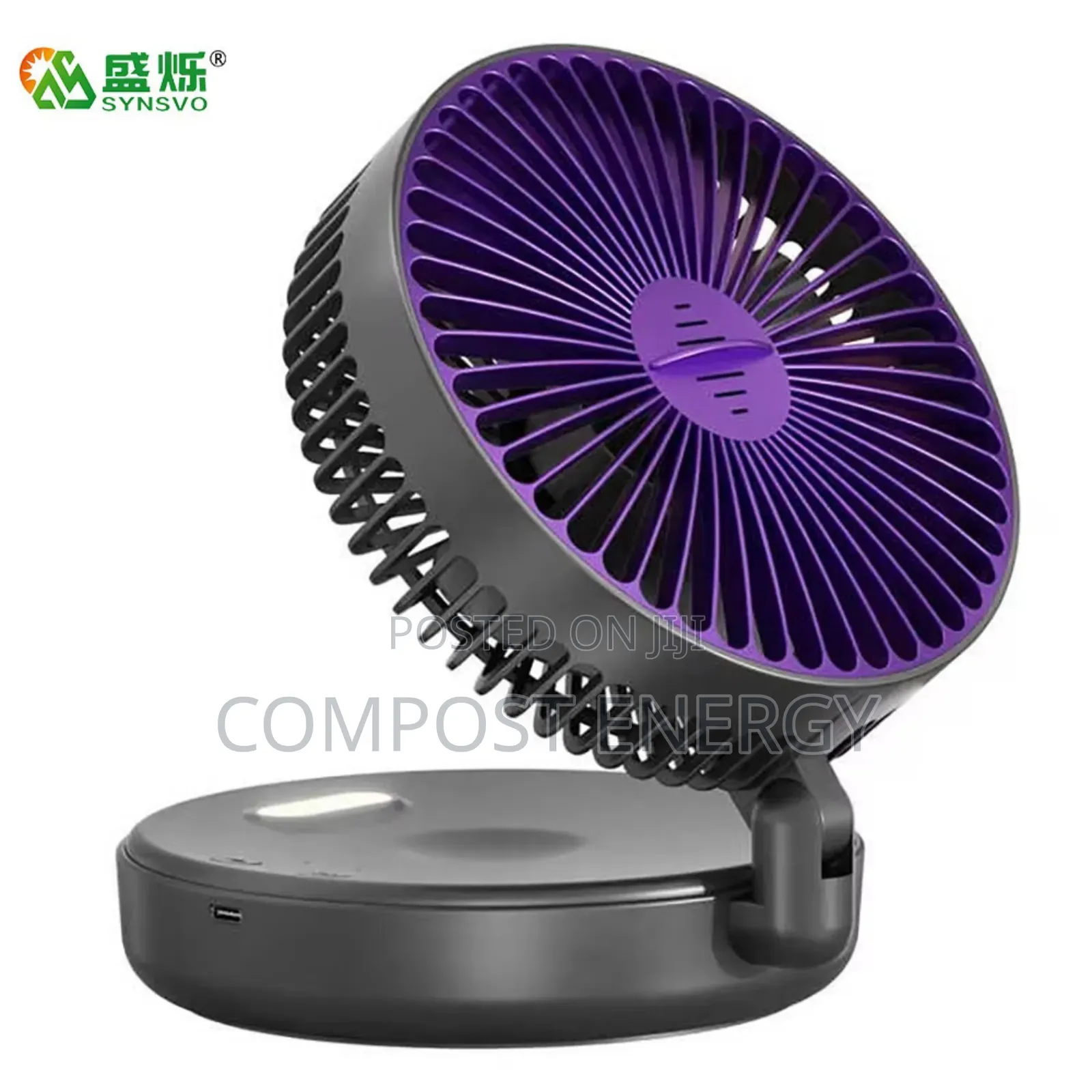 Rechargeable Mini Folding Fan With Illuminating Deco Light