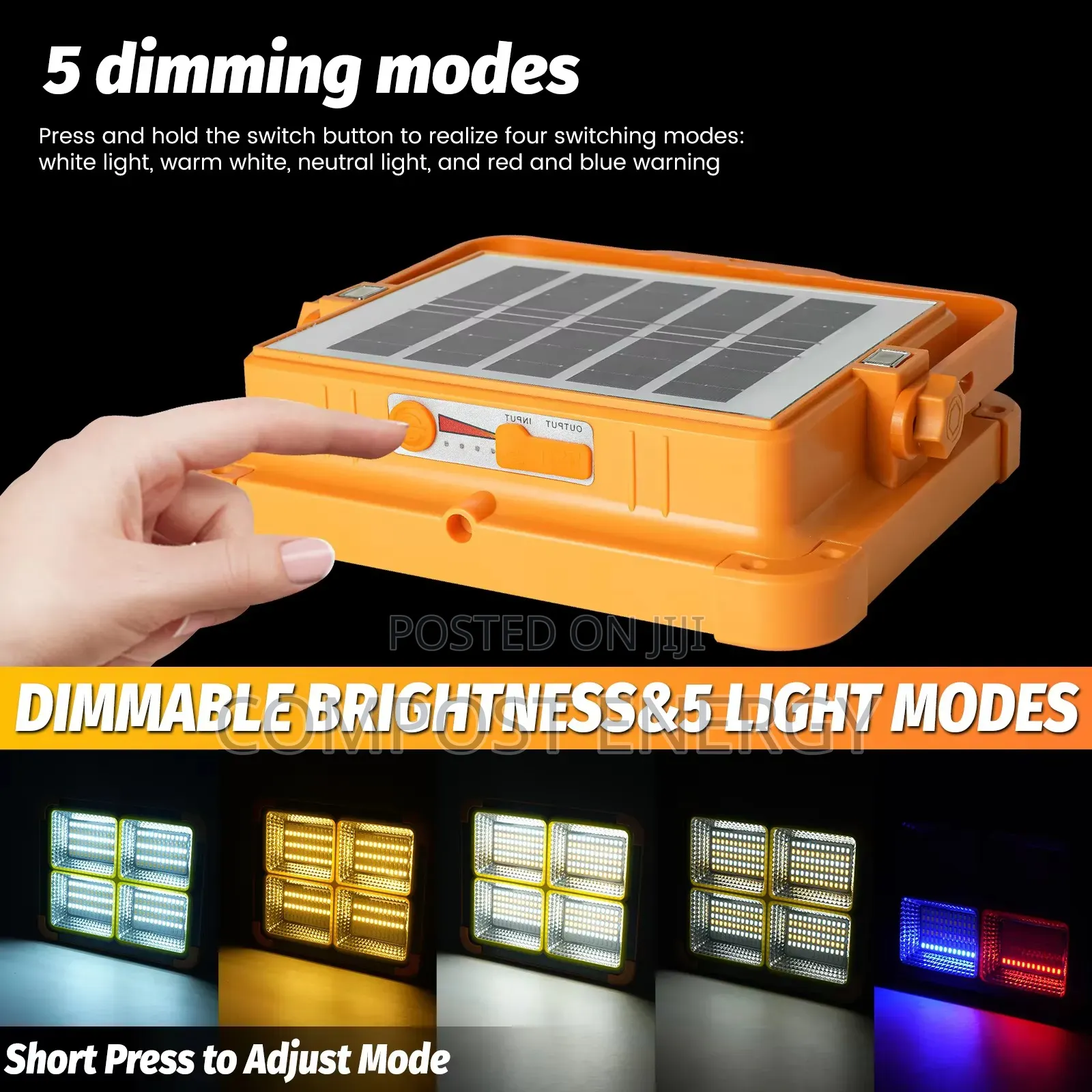 100w Solar Flood Portable Rechargeable Multi-Fun 5000mah/ Power Bank