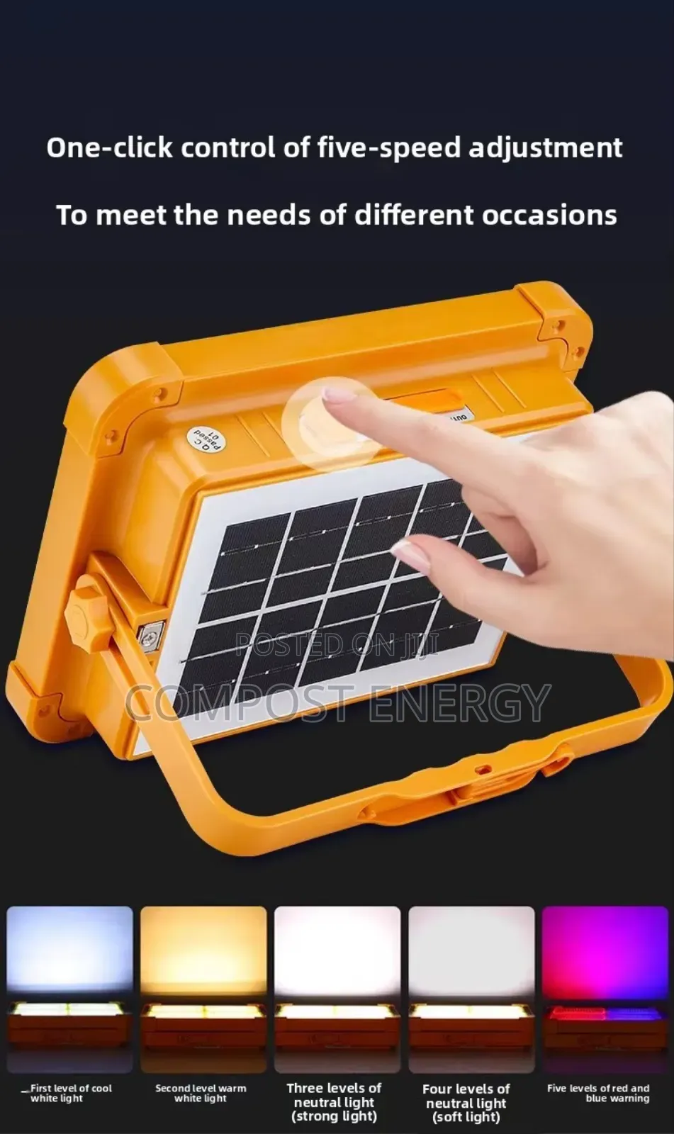 100w Solar Flood Portable Rechargeable Multi-Fun 5000mah/ Power Bank