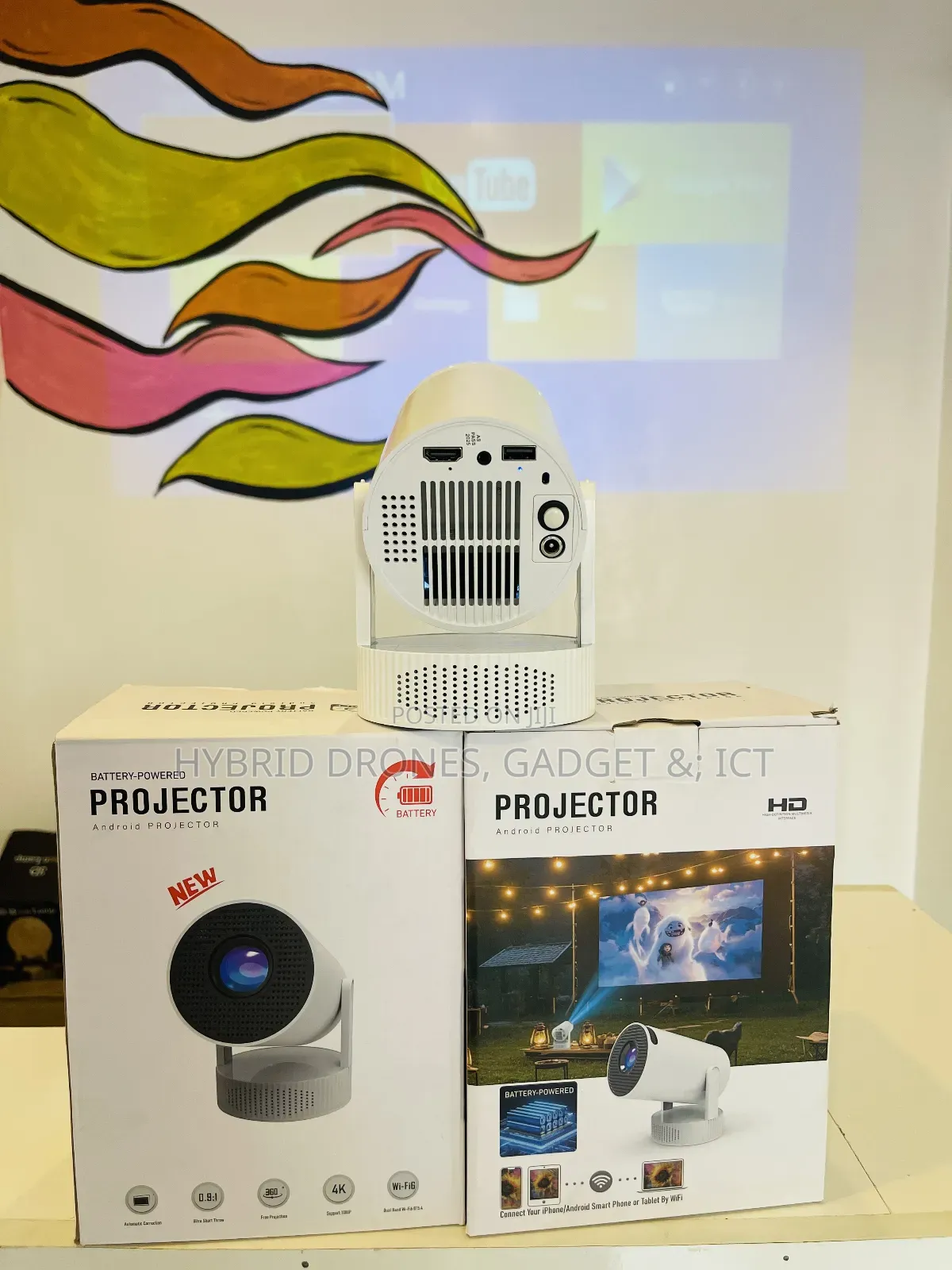 Hy300 Pro Rechargable Projector + Bluetooth Speaker