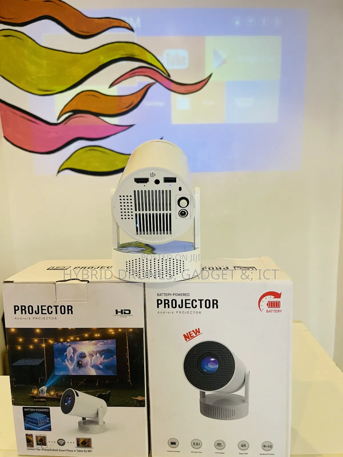 Hy300 Rechargeable Projector + Inbuilt Speaker