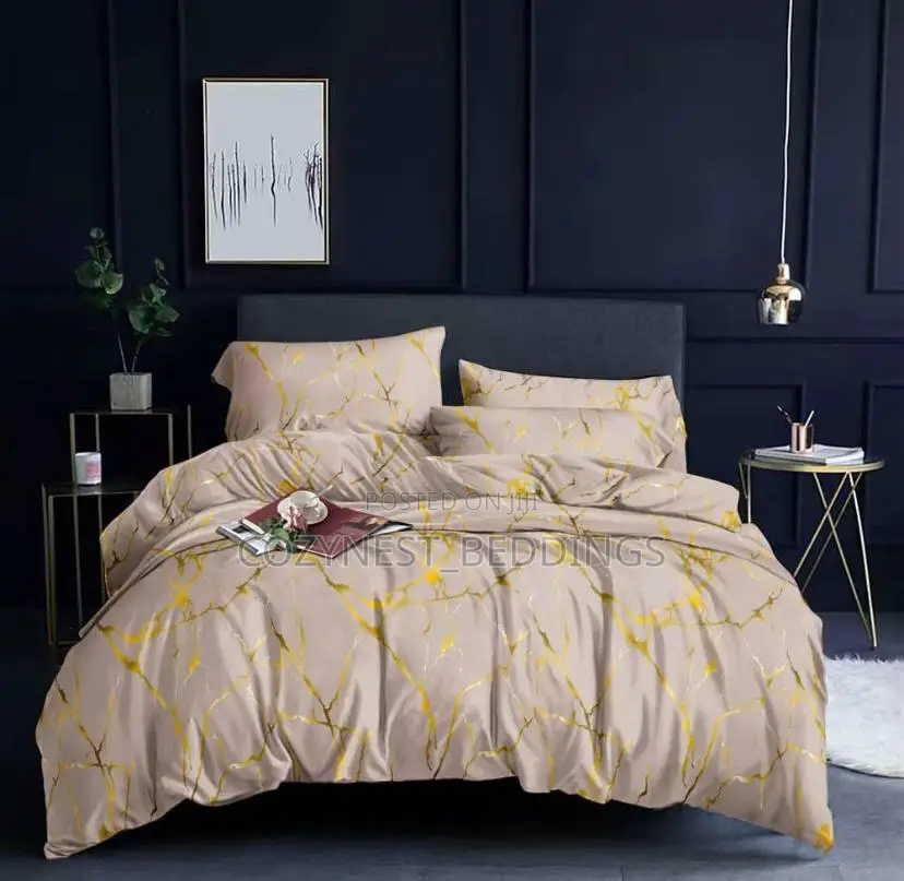 Modern Marble Bedsheets Duvet Cover With Pillowcases Design (4x6)