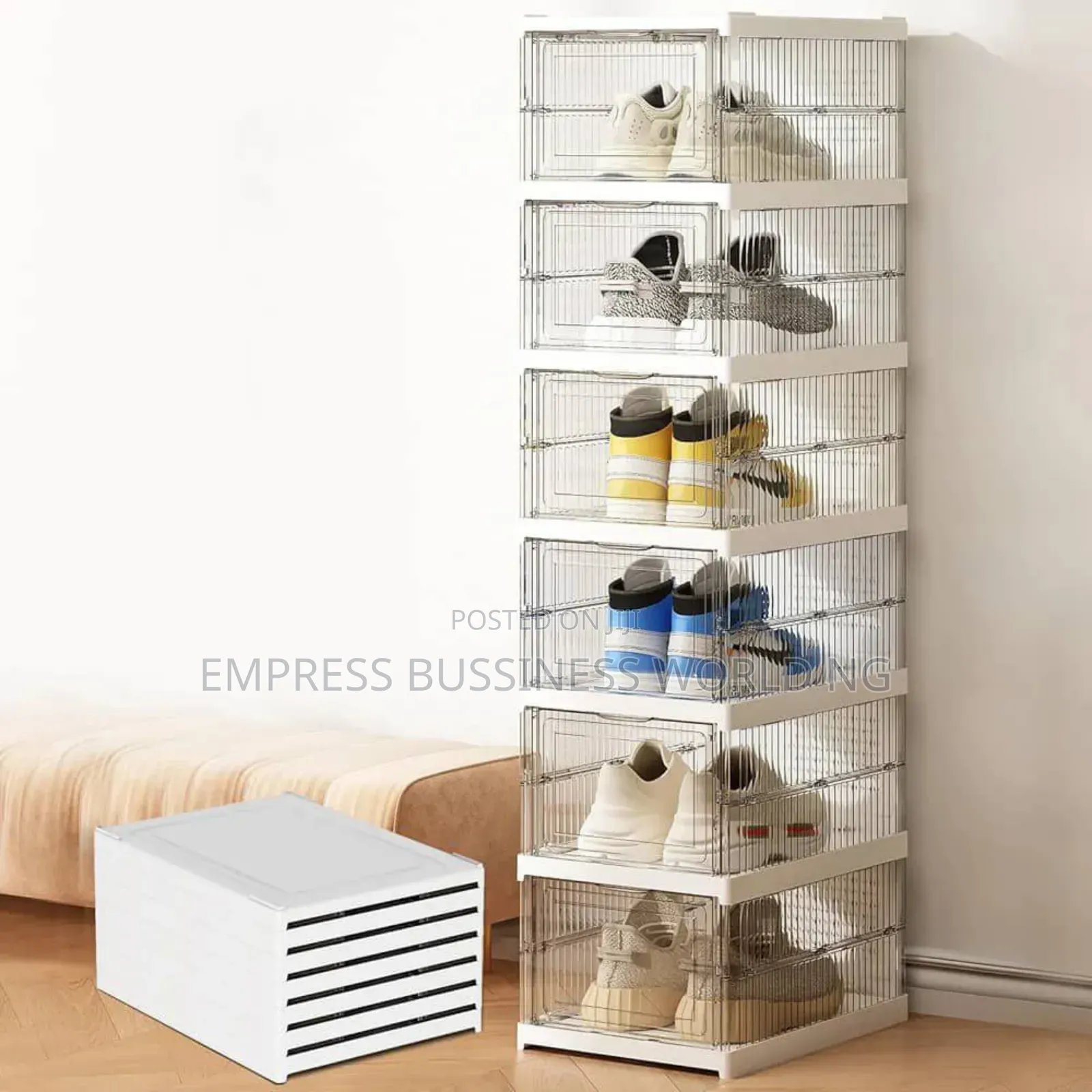 6 Layers Luxury Foldable Acrylic Shoe Rack.