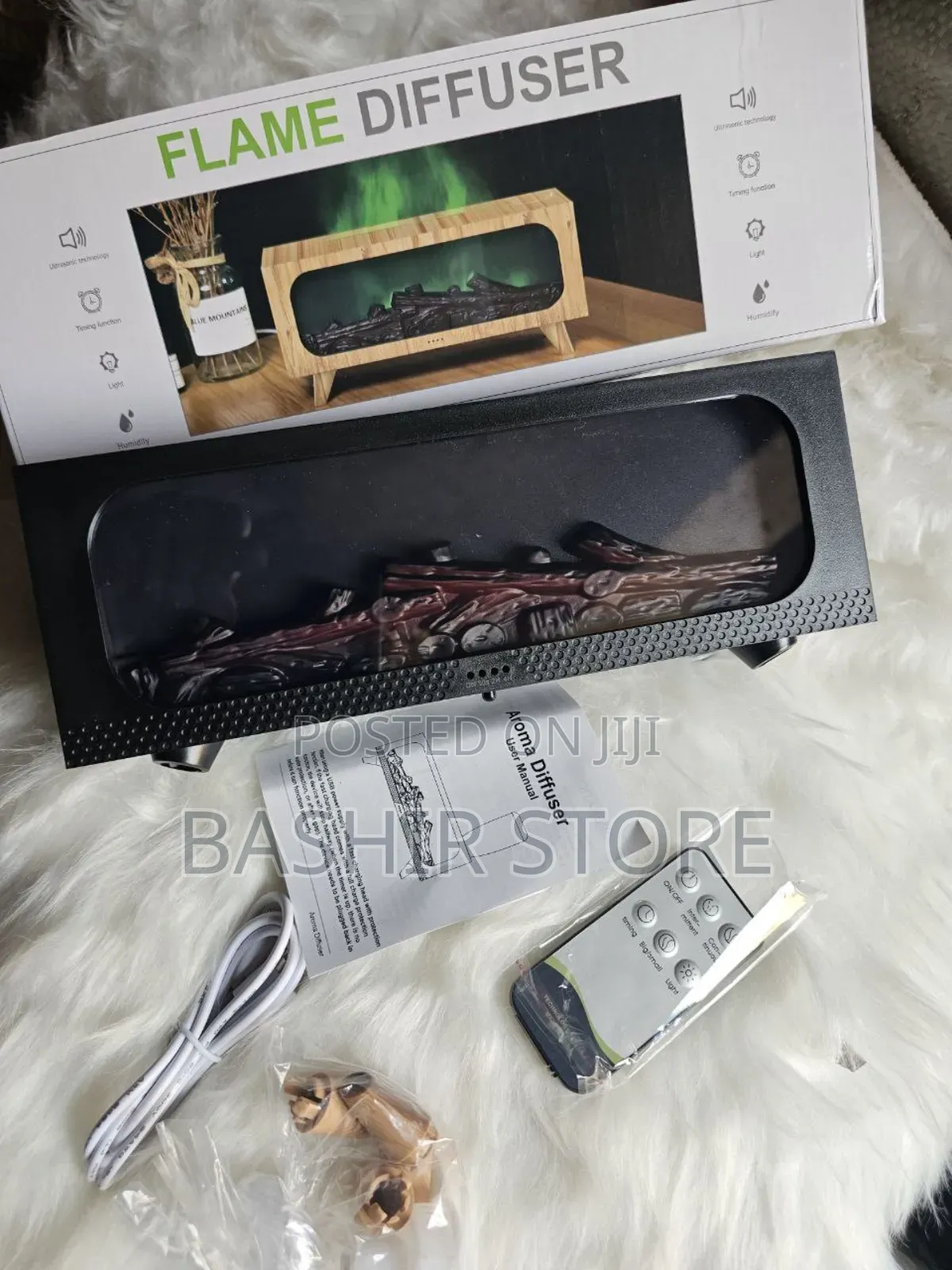 Fireplace Flame Essential Oil Diffuser Humidifier With Remote Control