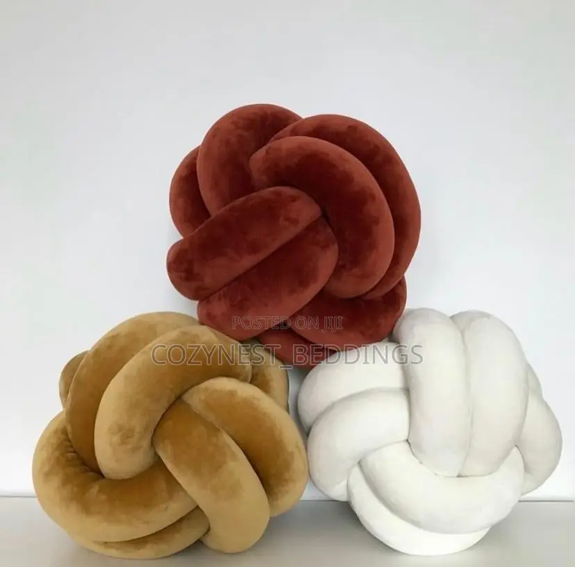 Round Knotted Throw Pillows (Available in Any Color of Your Choice)