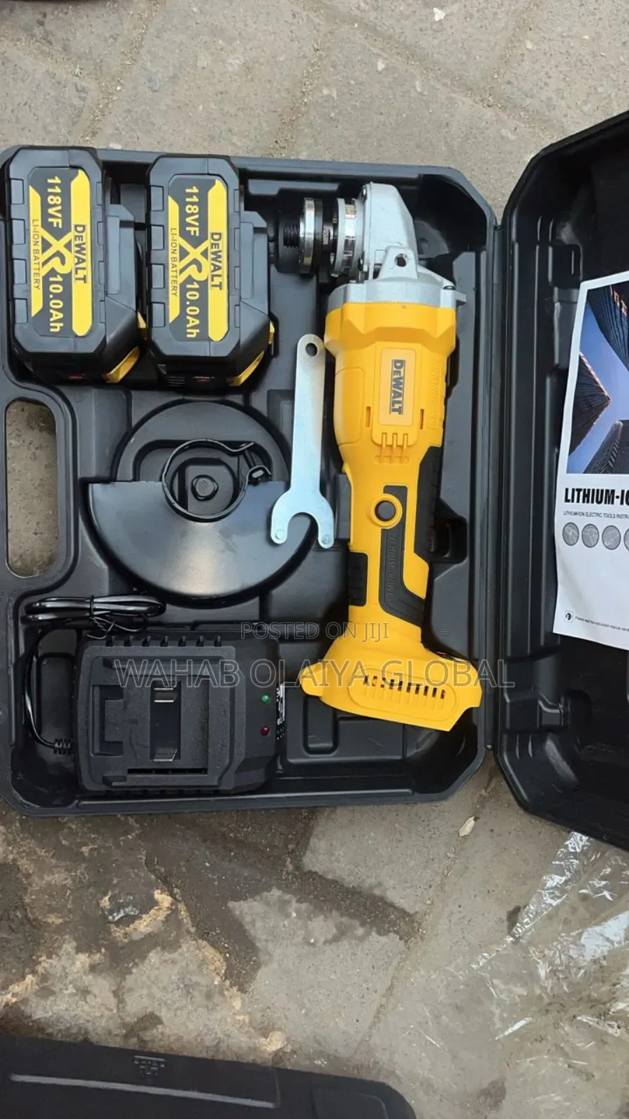 Cordless Angle Grinder Kit – 118v 10ah Batteries Included