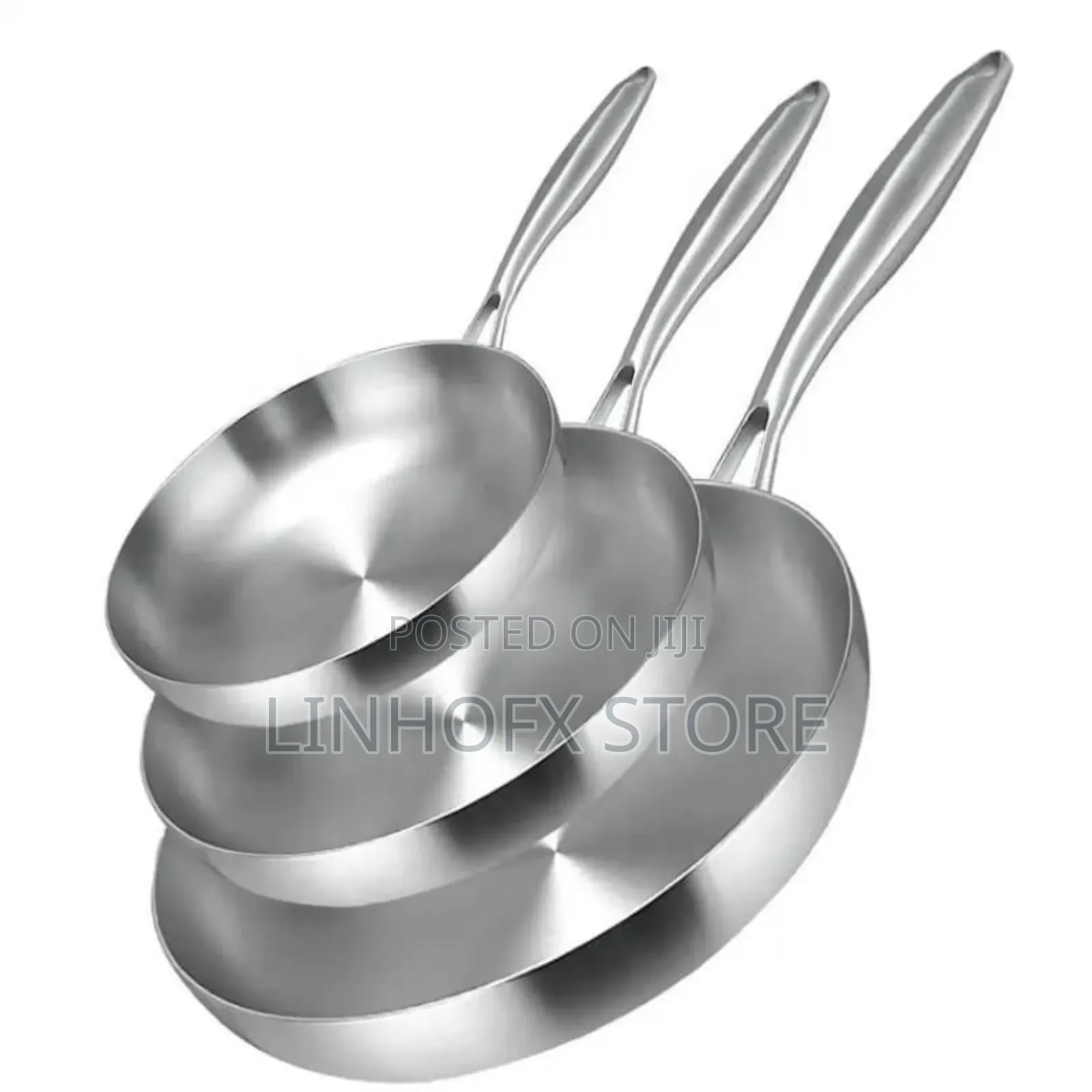 Quality 304 Stainless Steel Uncoated Nonstick Fry Pan(30cm)