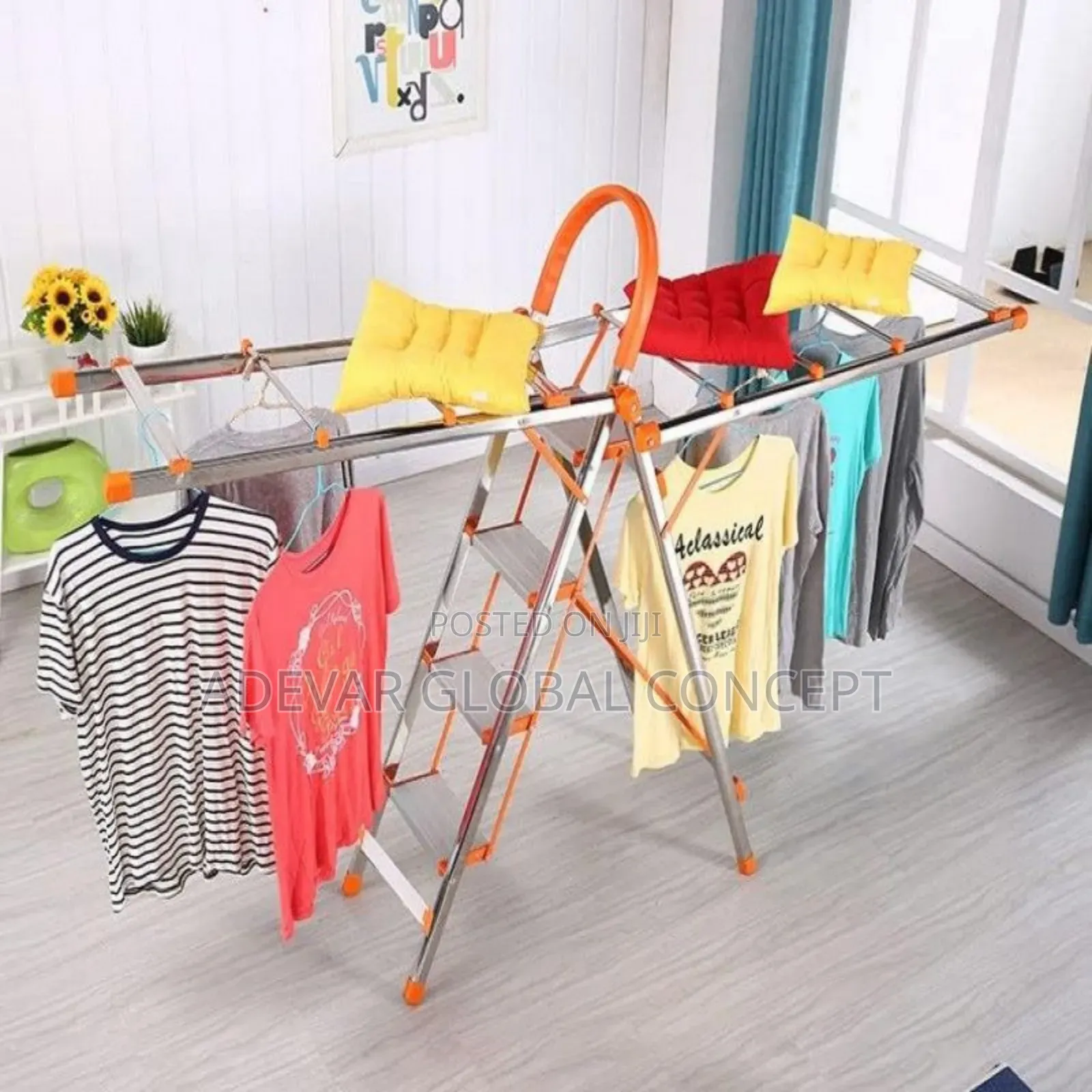 2in1 Multipurpose Stainless Steel Ladder and Clothes Dryer