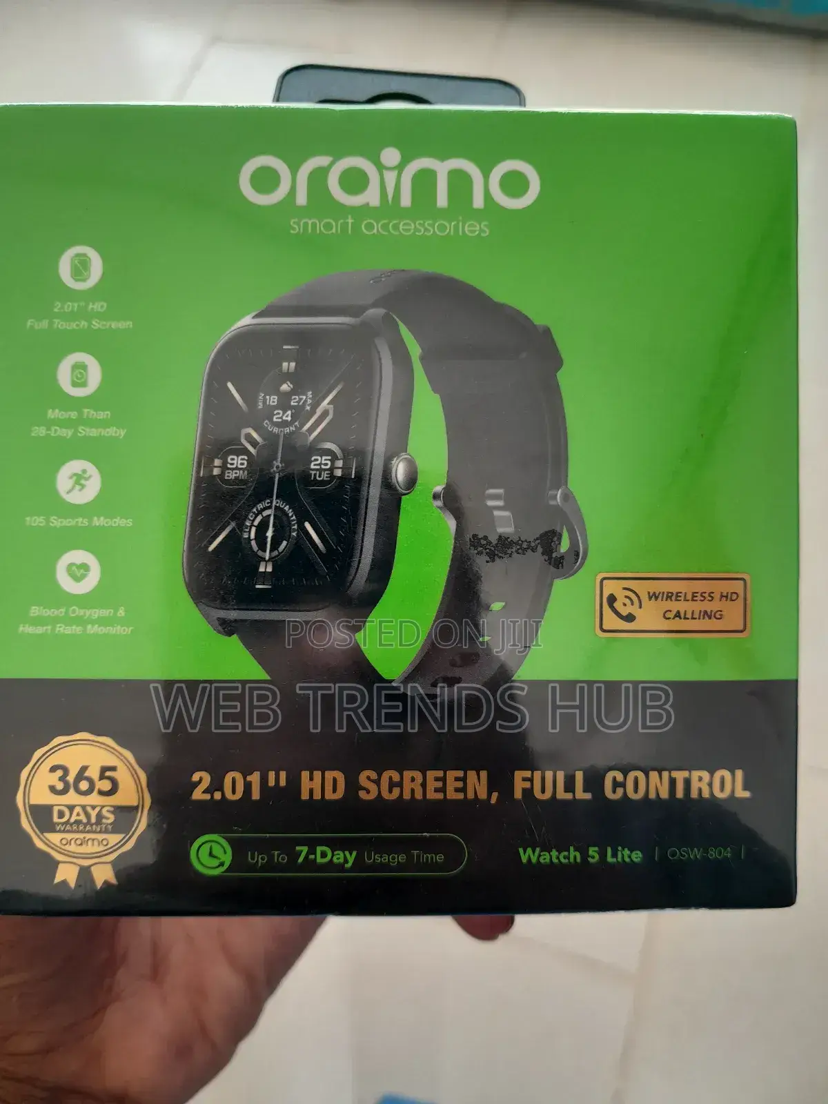 Oraimo Watch 5 Lite (Osw-804) - 2.01" Hd Screen