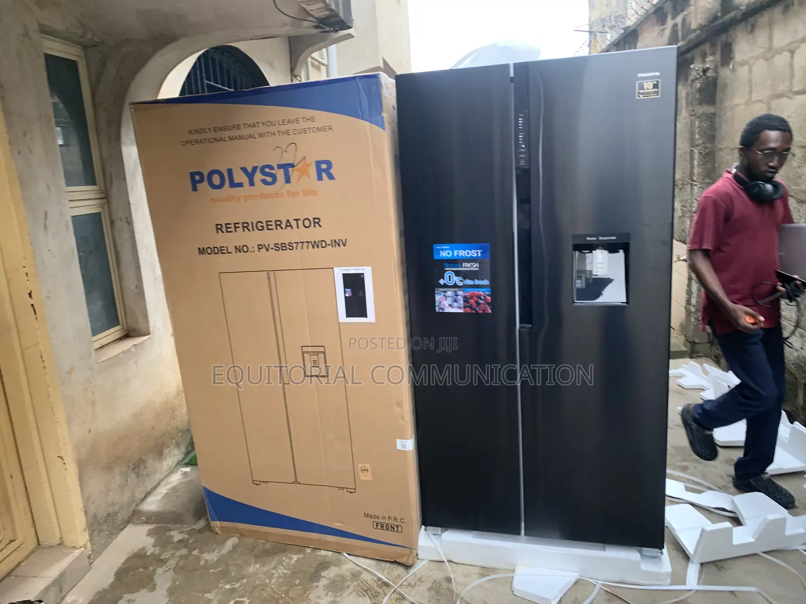 Polystar 520l Side-by-Side Refrigerator With Inverter Compressor