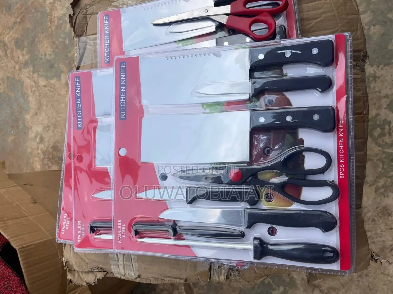 8 Pieces Generic Stainless Kitchen Knives Set