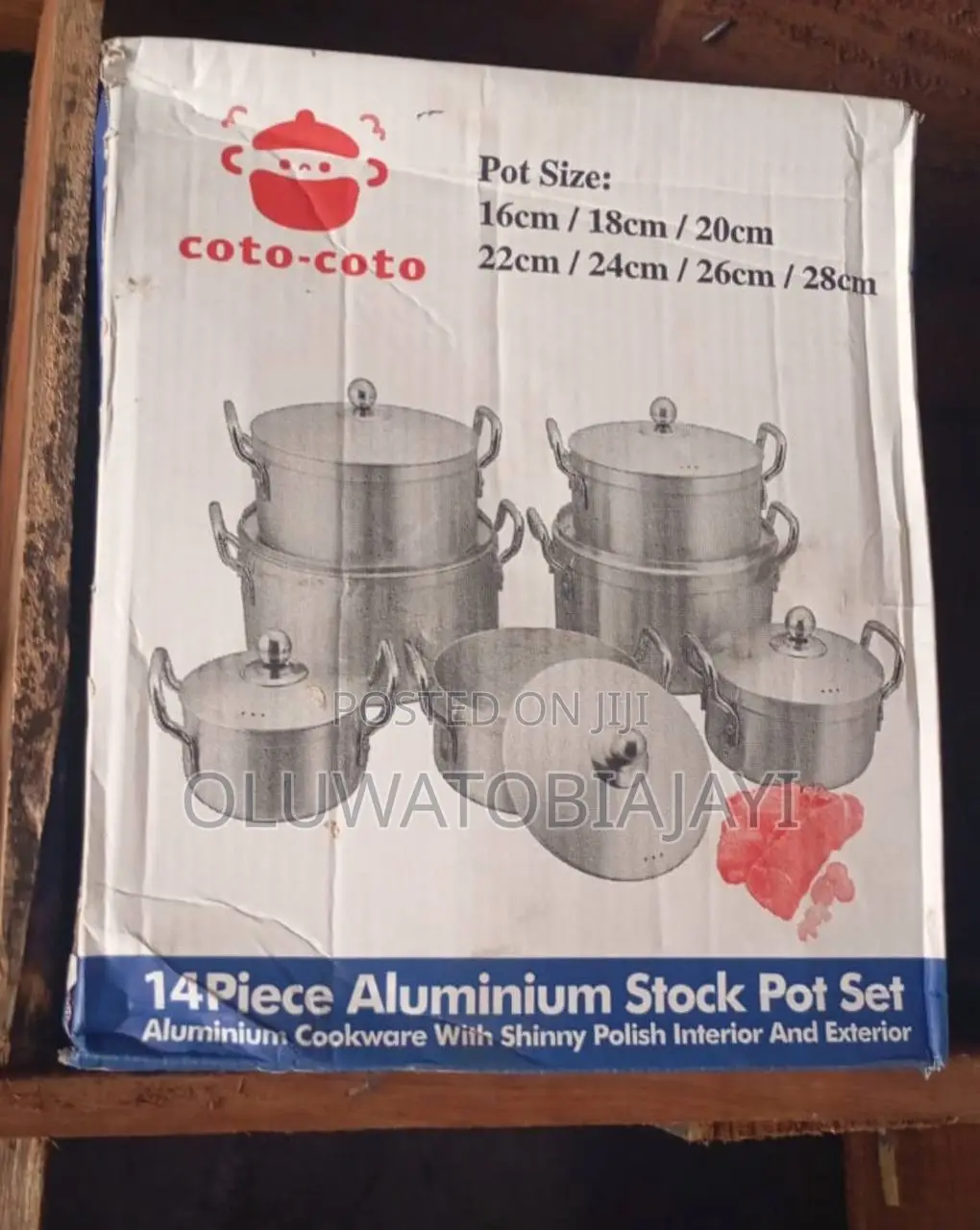 14pcs Aluminium Pot Set @70k