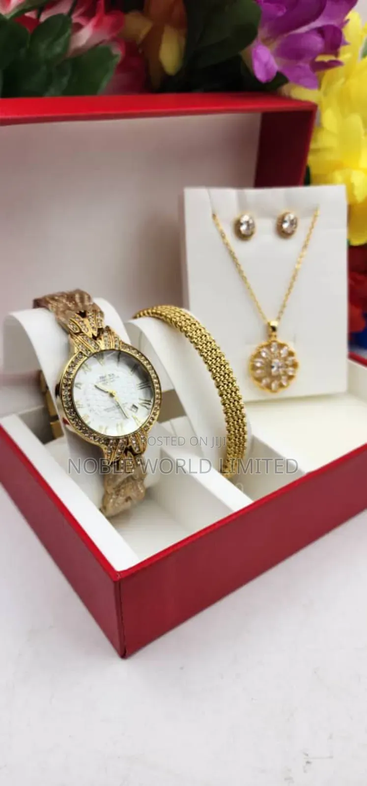 Female Gold Watch+ Jewelry Set (Valentine Gift Idea)