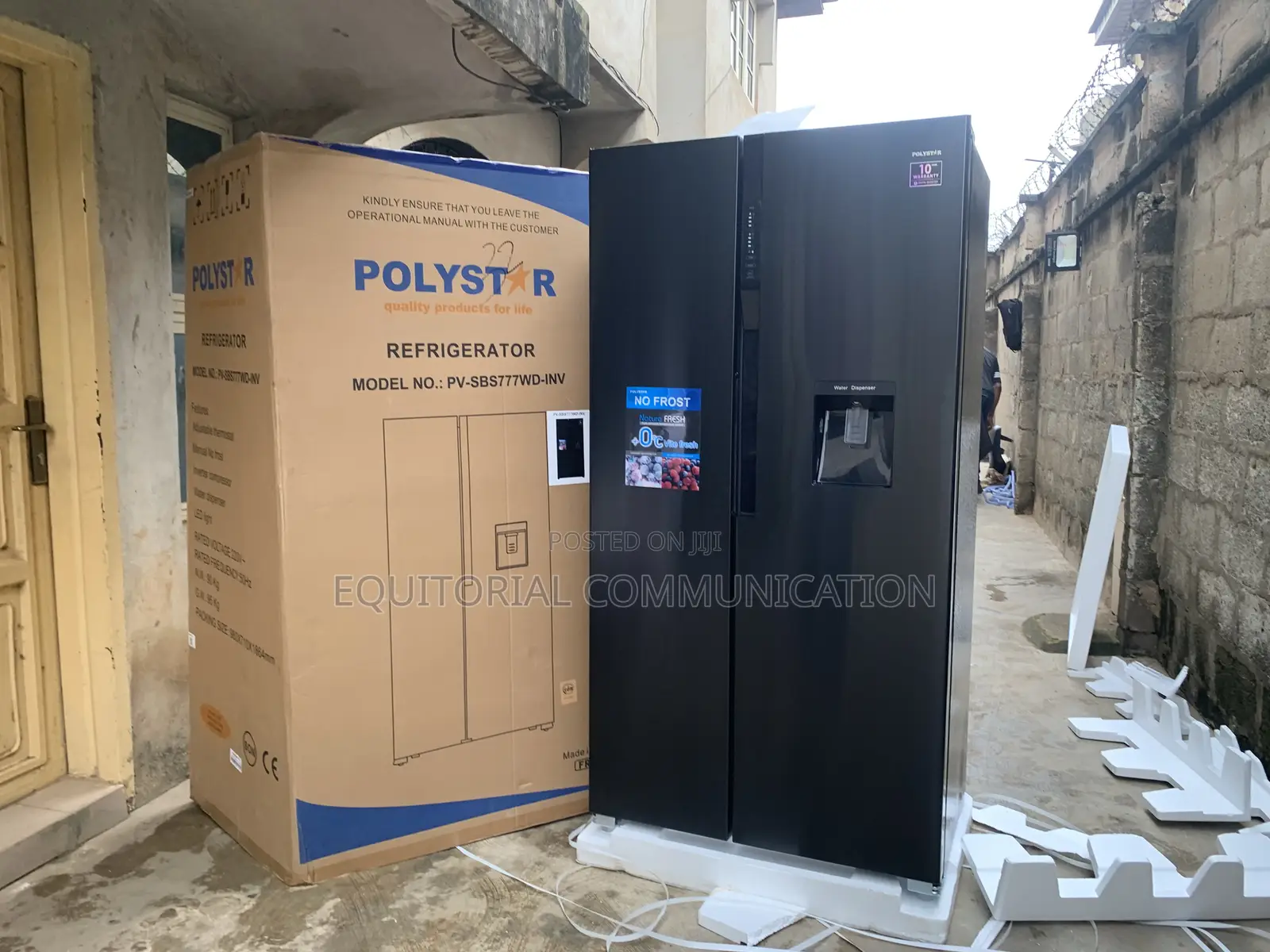 Polystar 520l Side-by-Side Refrigerator With Spacious Interior