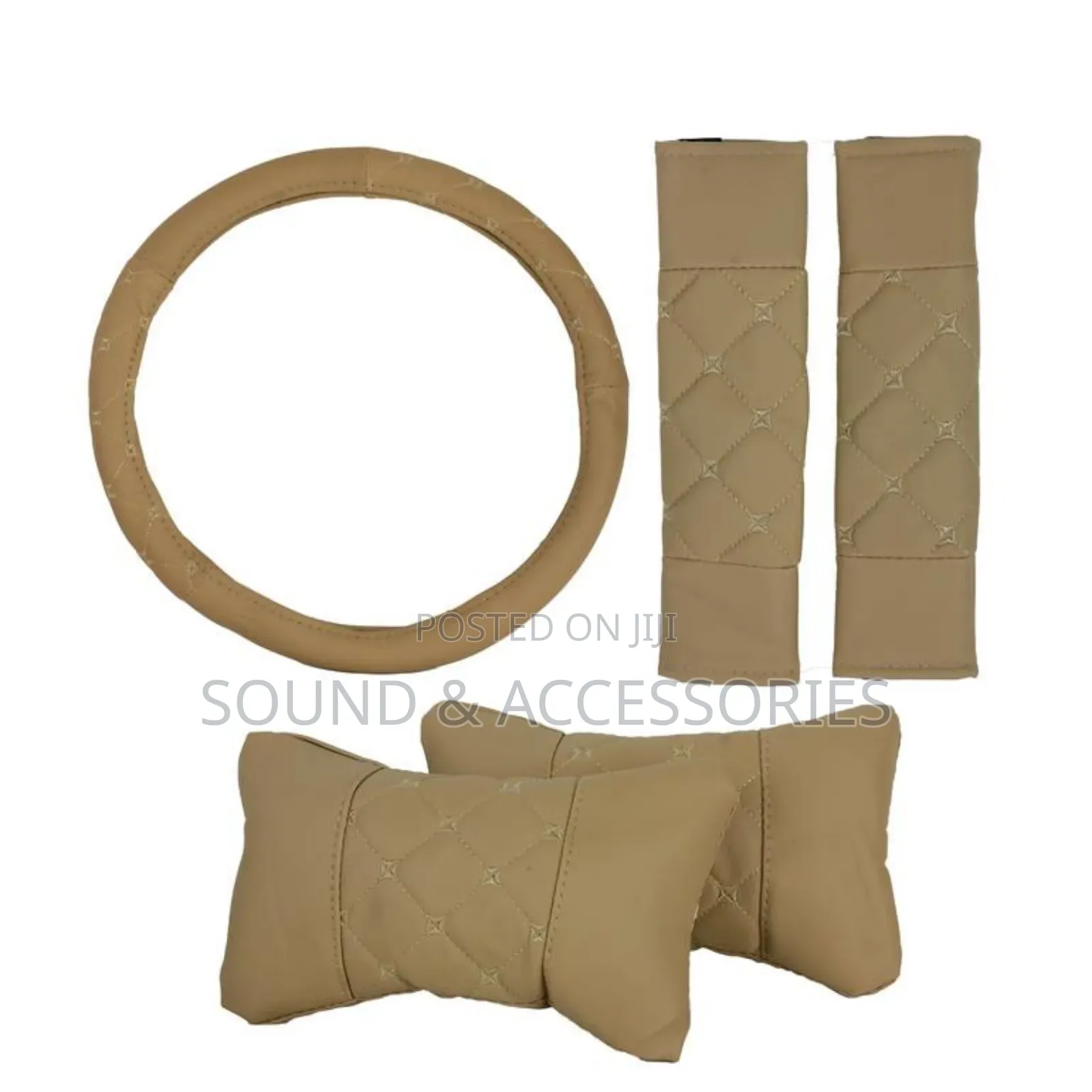 Biege X Design Quality Car Seatcover + Pillow + SWC