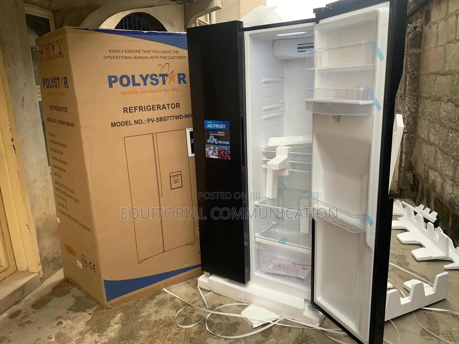 Polystar Pv-Sbs777wd-Inv Efficient Side-by-Side Fridge