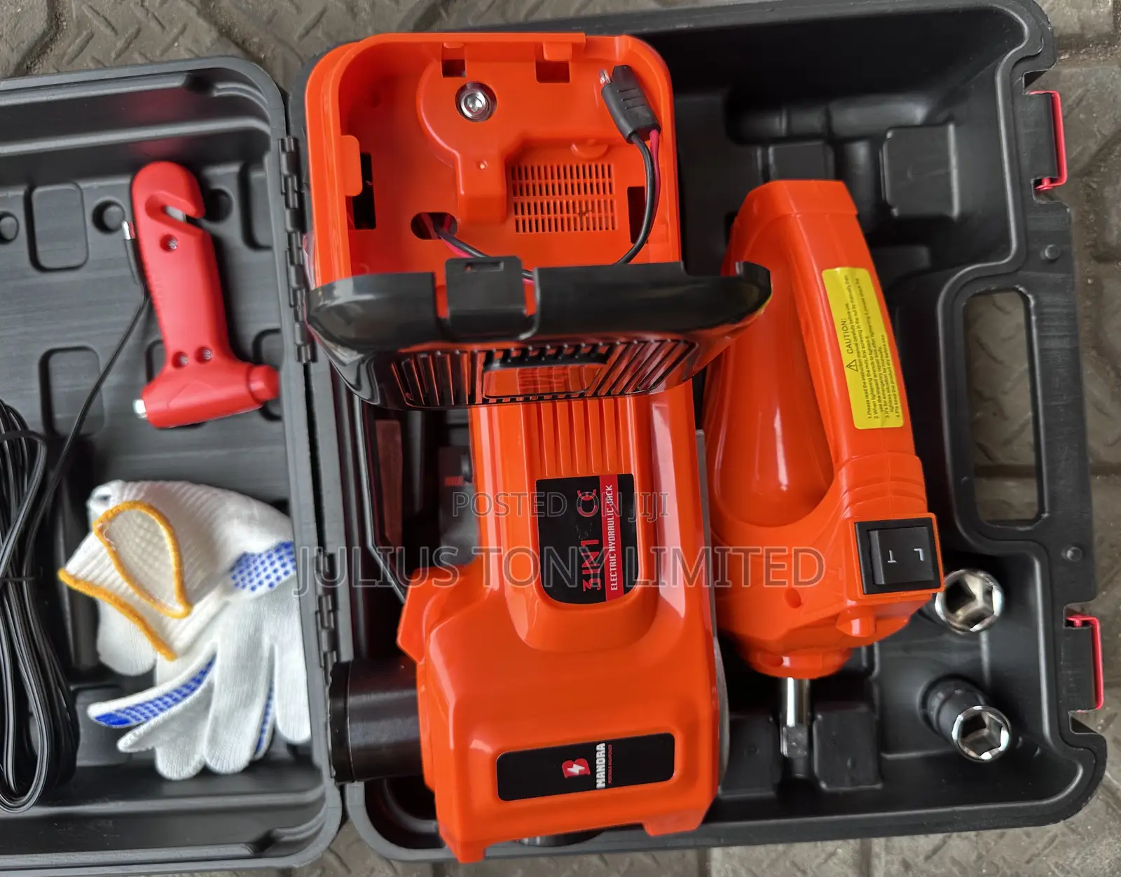 Electric Hydraulic Car Jack Kit With Impact Wrench Air Compressor