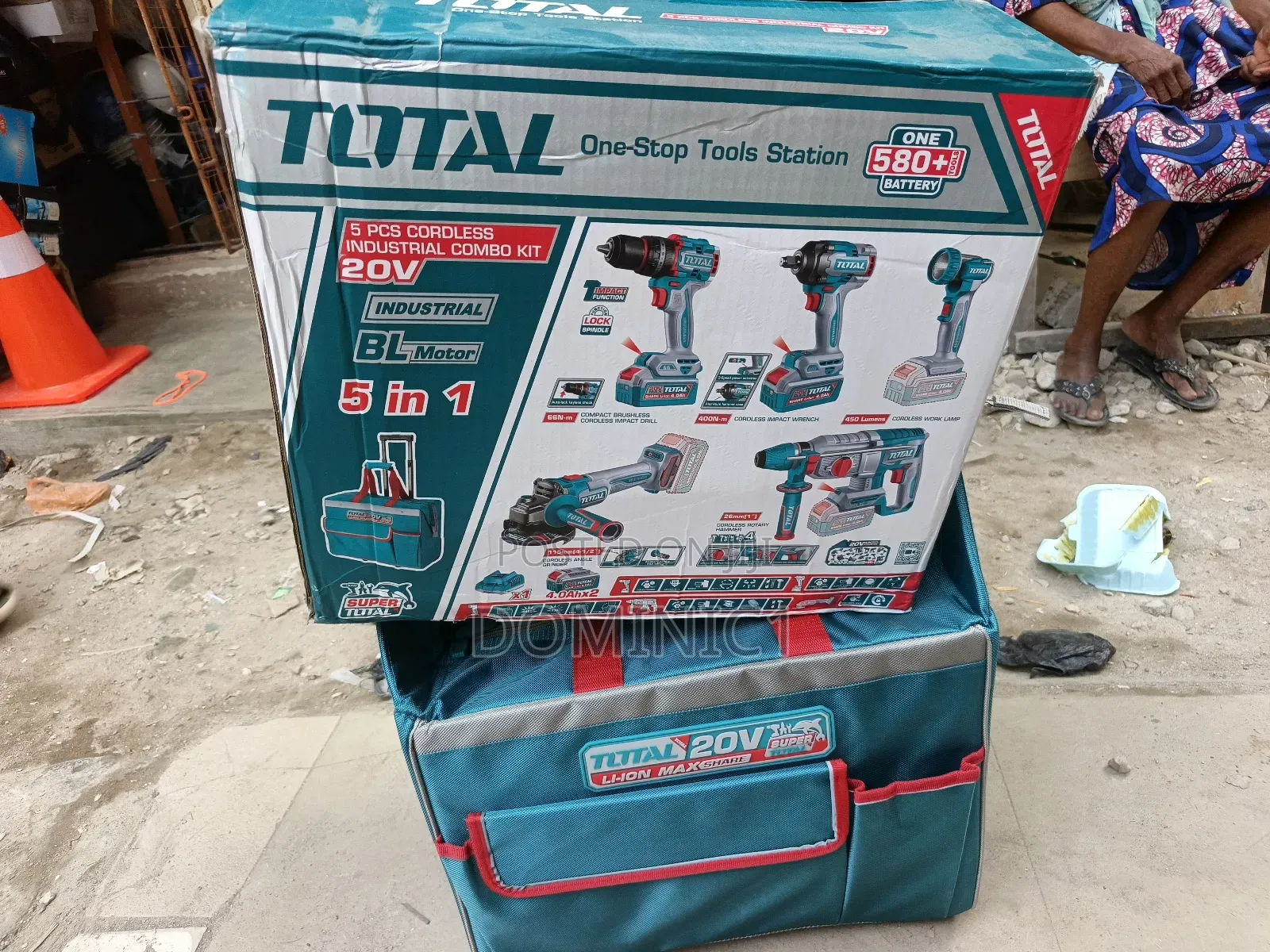 Total 5-piece 20v Brushless Industrial Combo Kit, Model Tckli20592e.