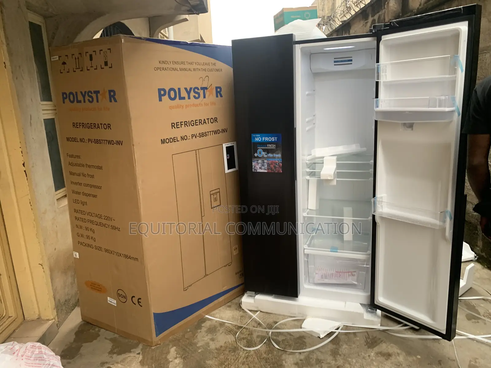 Polystar 502l Side-by-Side Refrigerator With Freezer Section