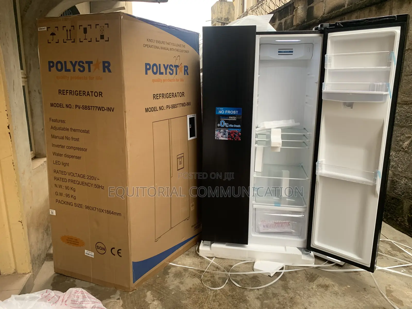 Polystar 502l Side-by-Side Refrigerator With Freezer Section