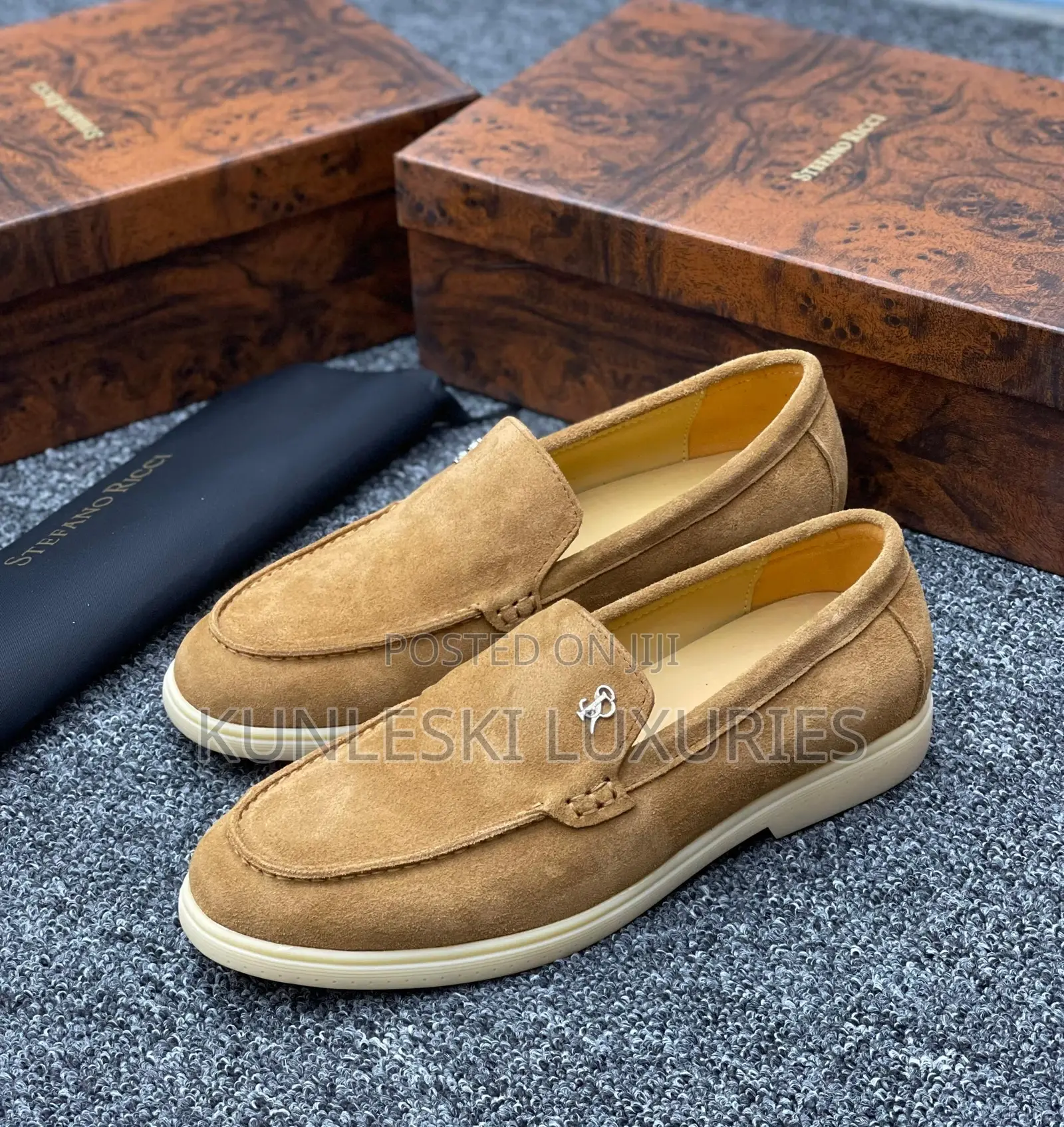 Original Stefano Ricci Suede Loafers Shoes For Men