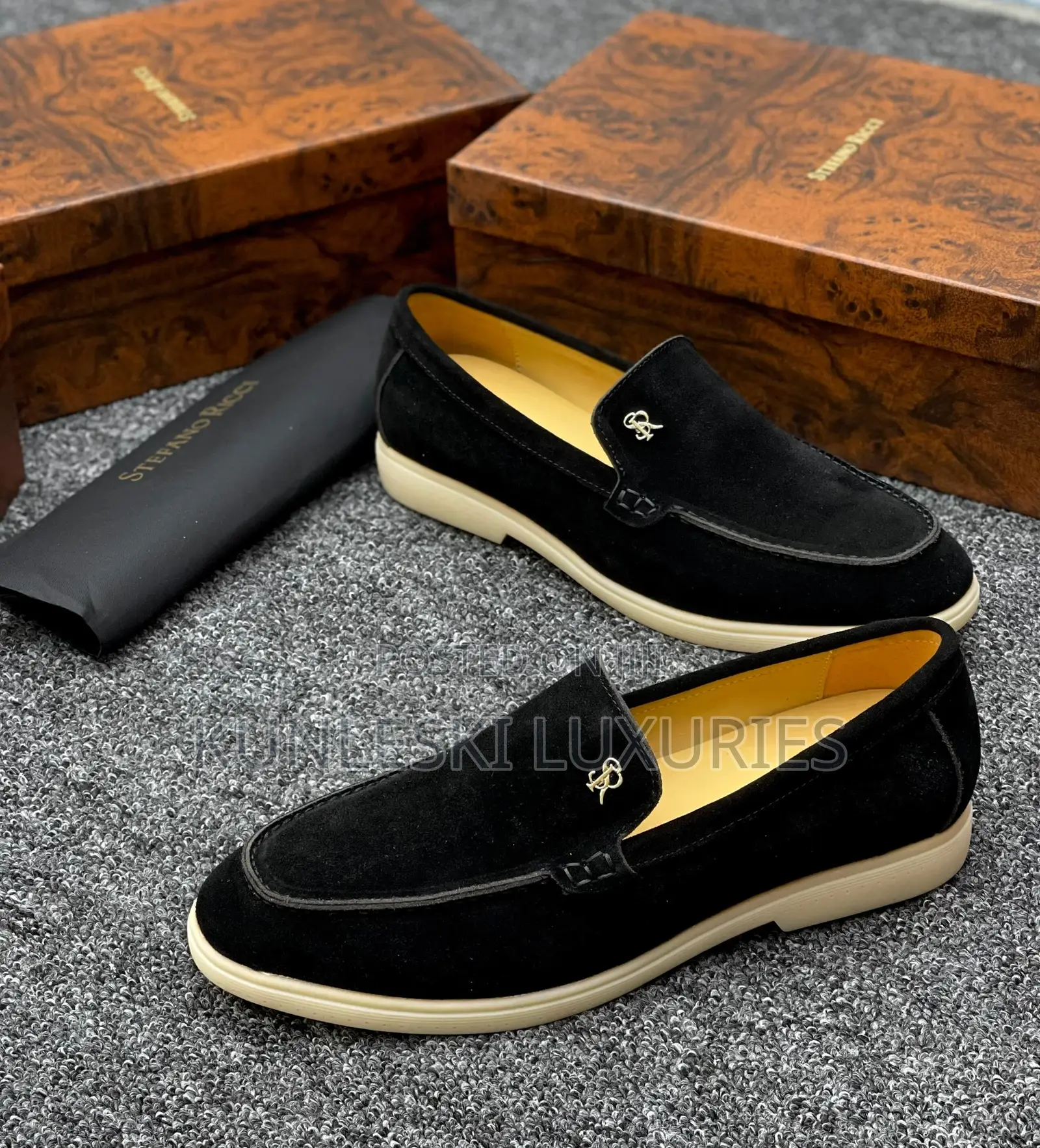 Original Stefano Ricci Suede Loafers Shoes For Men