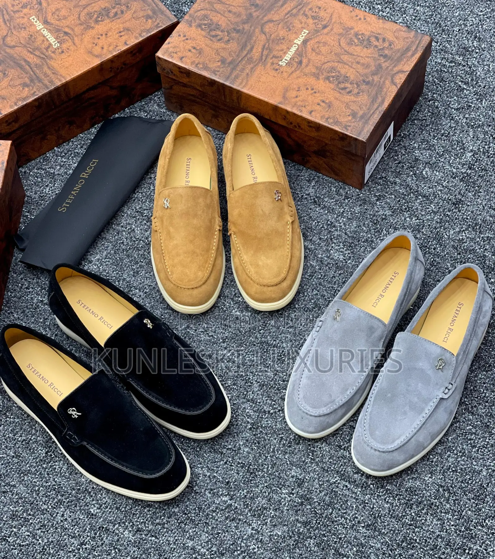 Original Stefano Ricci Suede Loafers Shoes For Men