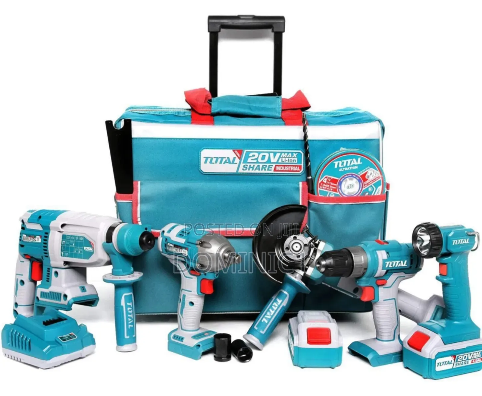Total 5-piece 20v Brushless Industrial Combo Kit, Model Tckli20592e.