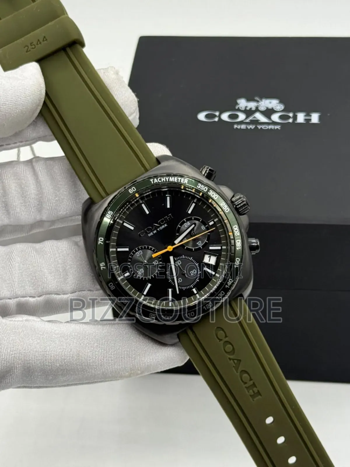 Original Coach Charter 44mm Chronograph Rubber Strap Available Instore