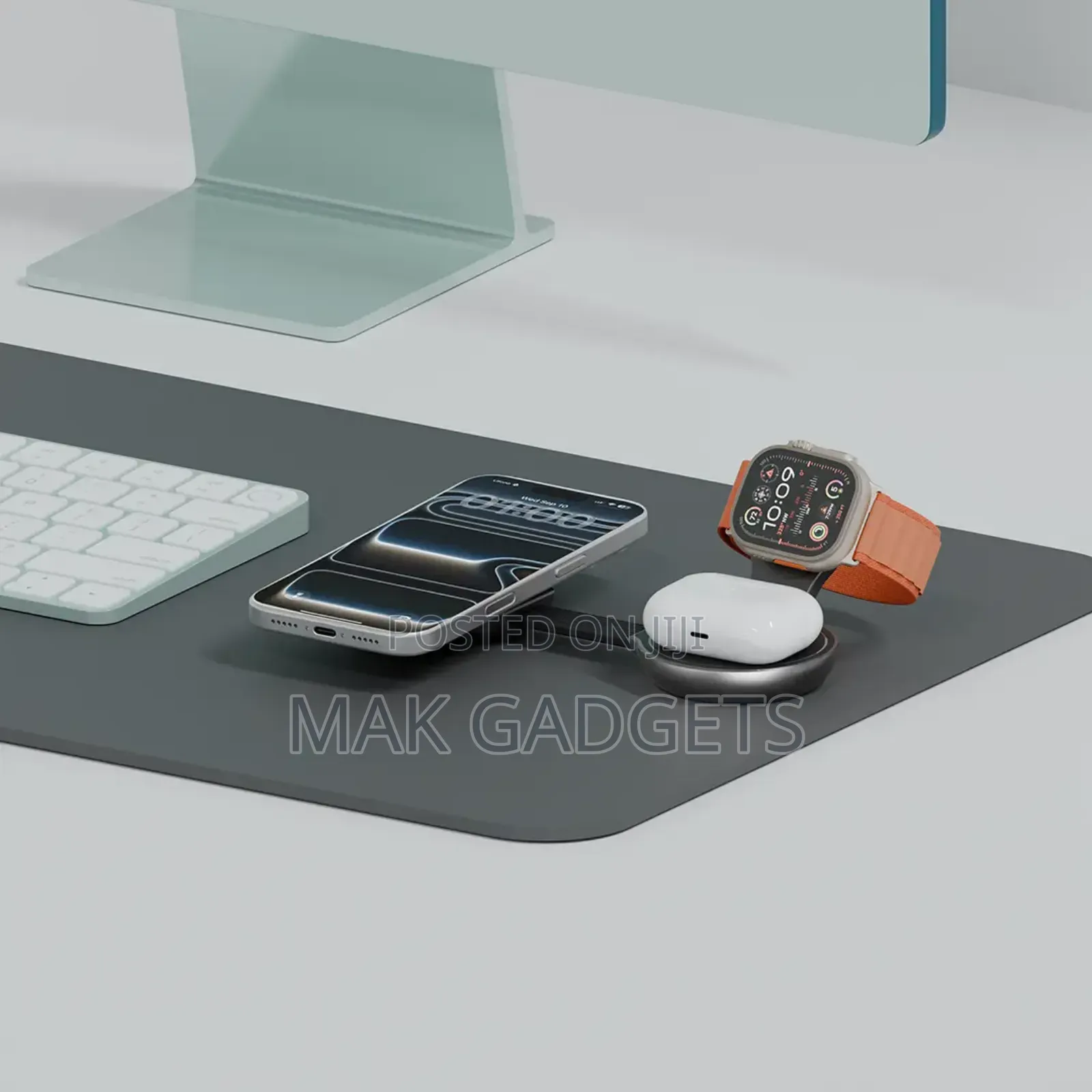Green Lion Qi2.2 Triple Charging Wireless Charger – Gray