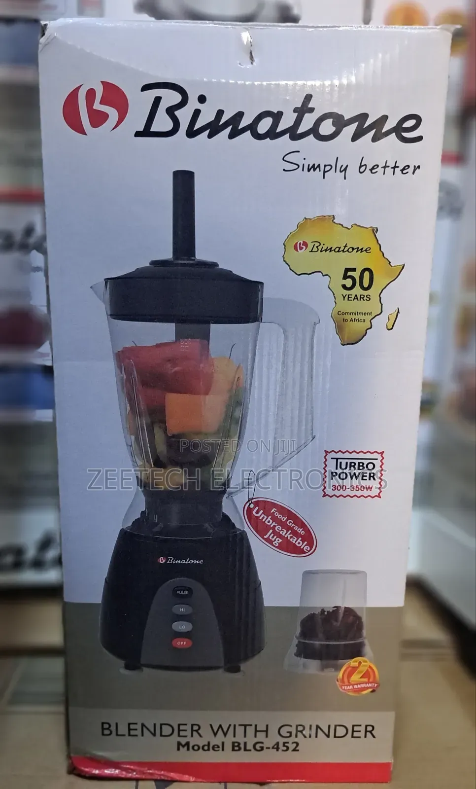 Binatone Blender With Grinder Unbreakable Jar, Model BLG-452.