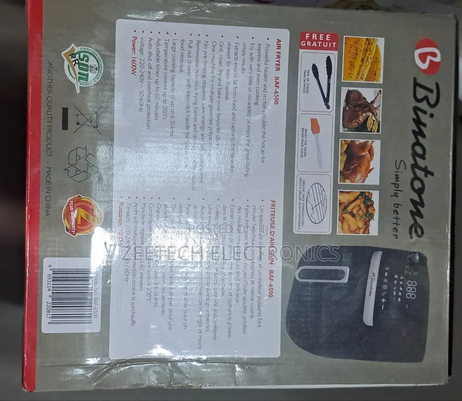 A Binatone 6.5l Air Fryer, Model Baf-6500