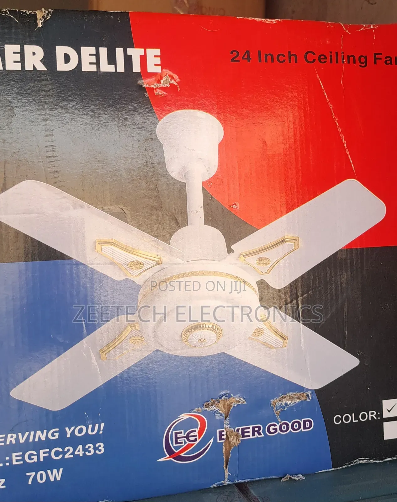 Evergood Summer Delite 24-Inch Short Blade Ceiling Fan.