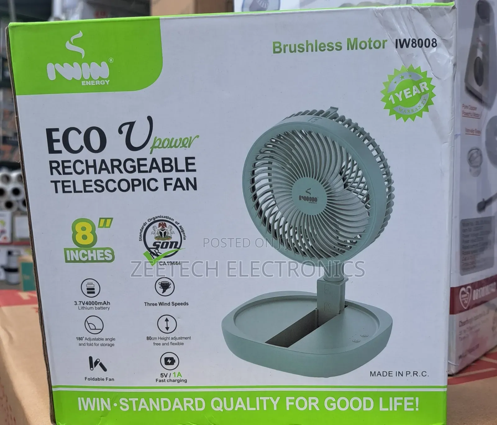 Iwin Eco Rechargeable Telescopic Fan