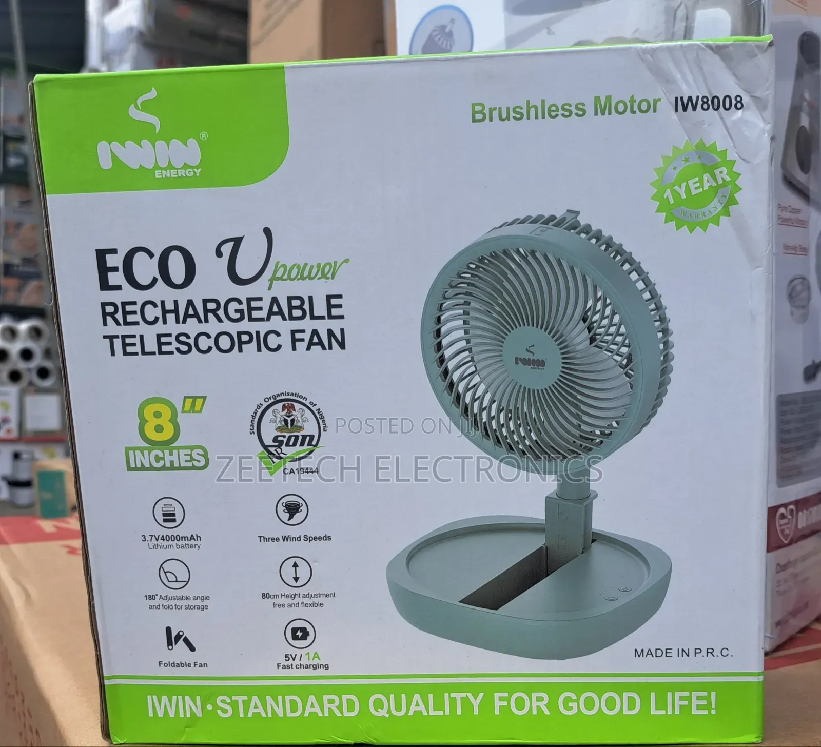 Iwin Eco Rechargeable Telescopic Fan