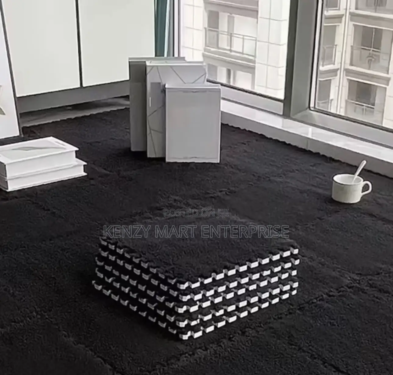 Washable Rug or Carpet Tile Puzzle for Living/Bedroom Office Area
