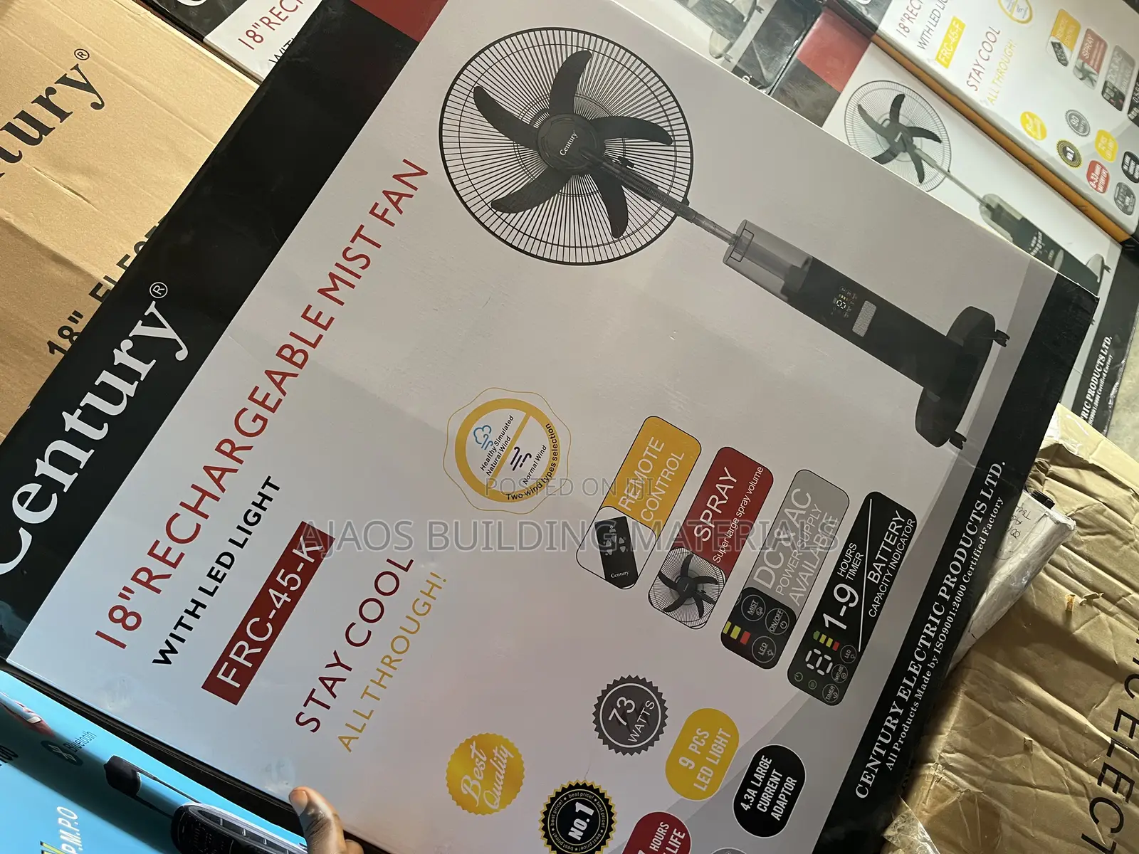 18 Inches Rechargeable Mist Fan