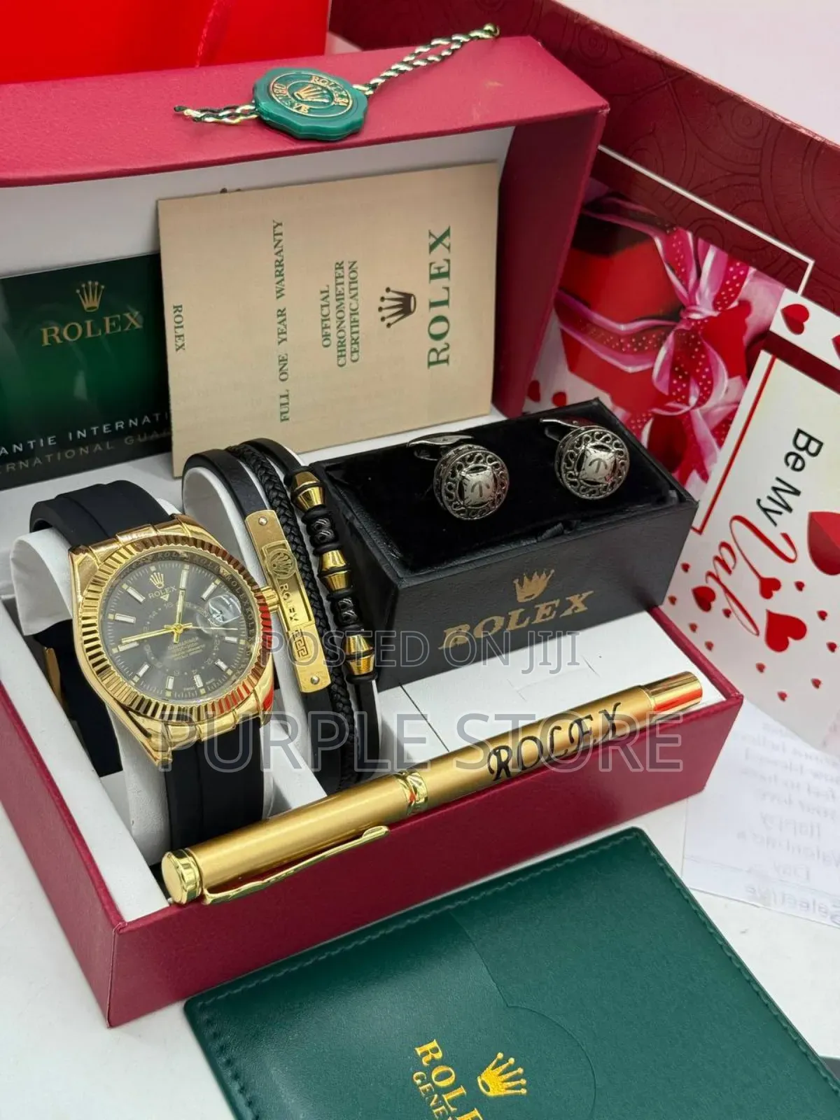 Rolex Watch, Bracelet, Cufflinks and Pen Gift Set for Valentine.