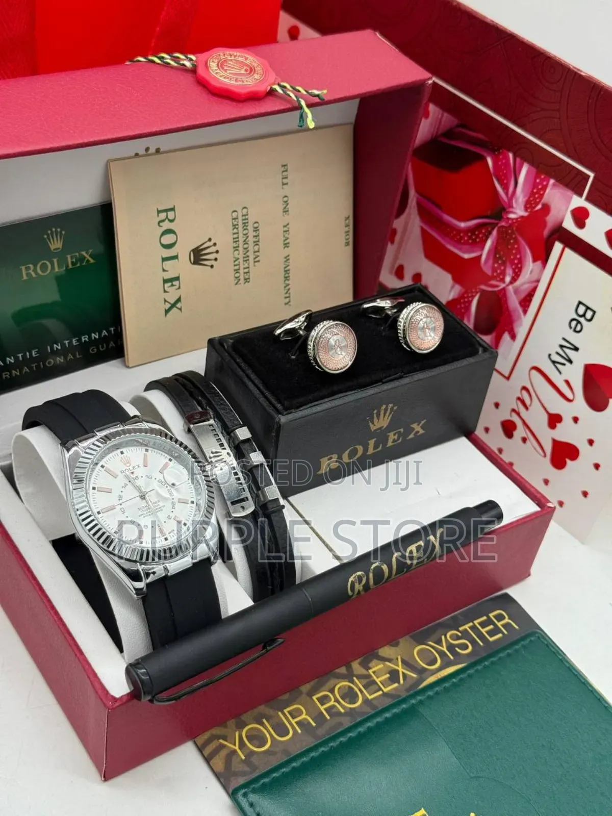 Rolex Watch, Bracelet, Cufflinks and Pen Gift Set for Valentine.