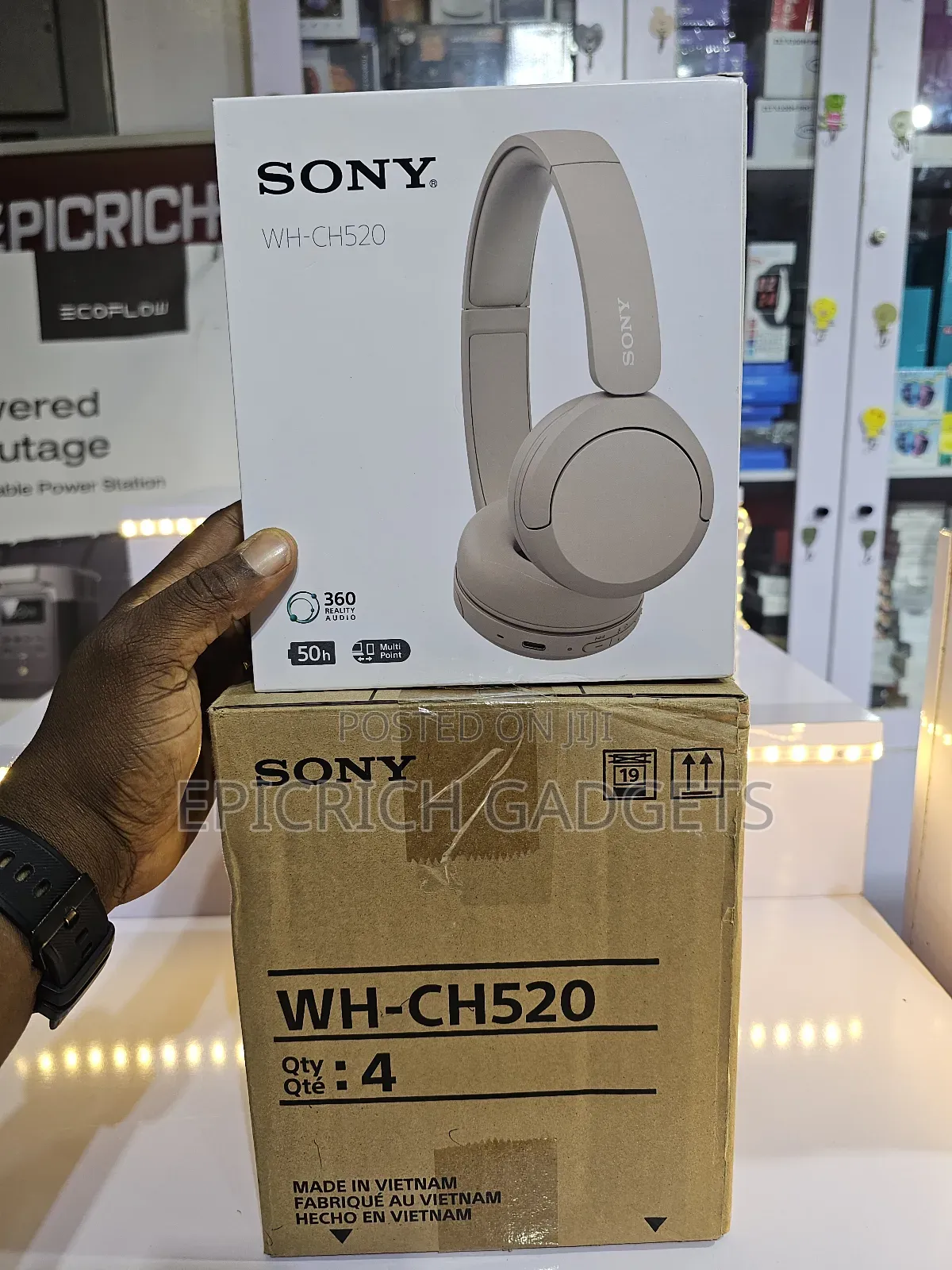 Sony Wh-Ch520 Bluetooth Wireless Headset – 360 Audio, 50h Playtime