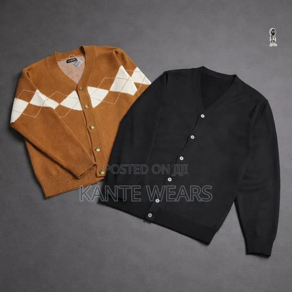 Men Cardigan Long Sleeve v-Neck Slim Fit Single-Breasted Solid Color