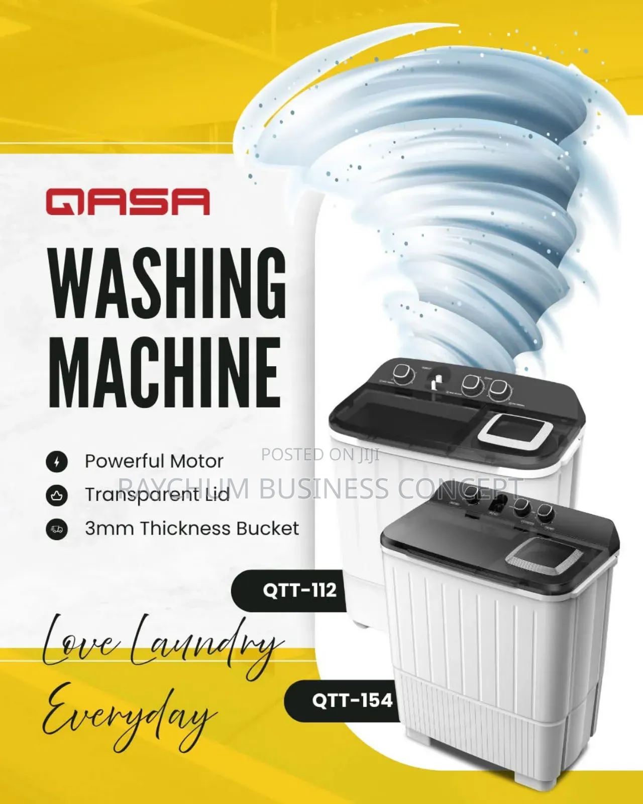 Qasa Washing Machine 9.8kg and 5.6kg Spiner