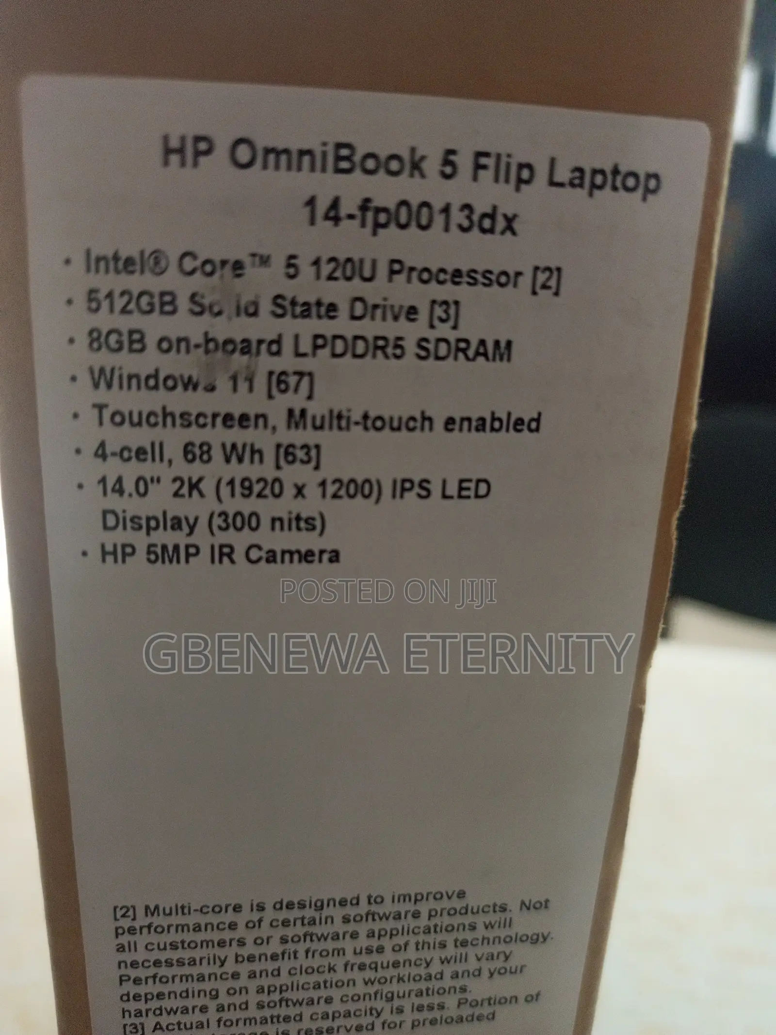 New Laptop HP OmniBook 5 Flip 8GB Intel Core I5 SSD 512GB