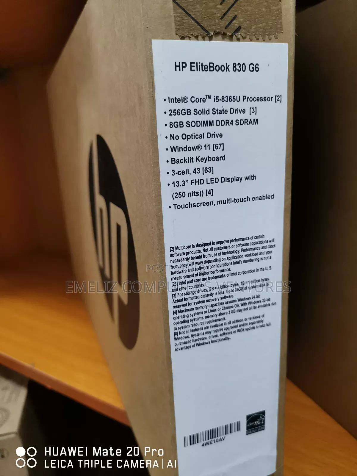 New Laptop HP EliteBook 830 G6 8GB Intel Core I5 SSD 256GB